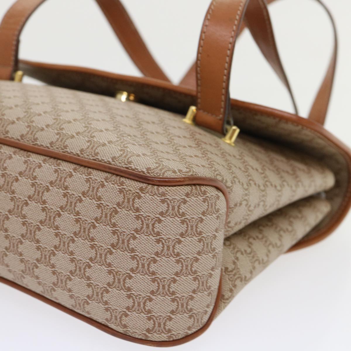 Celine Macadam Canvas Shoulder Bag Beige fm2486