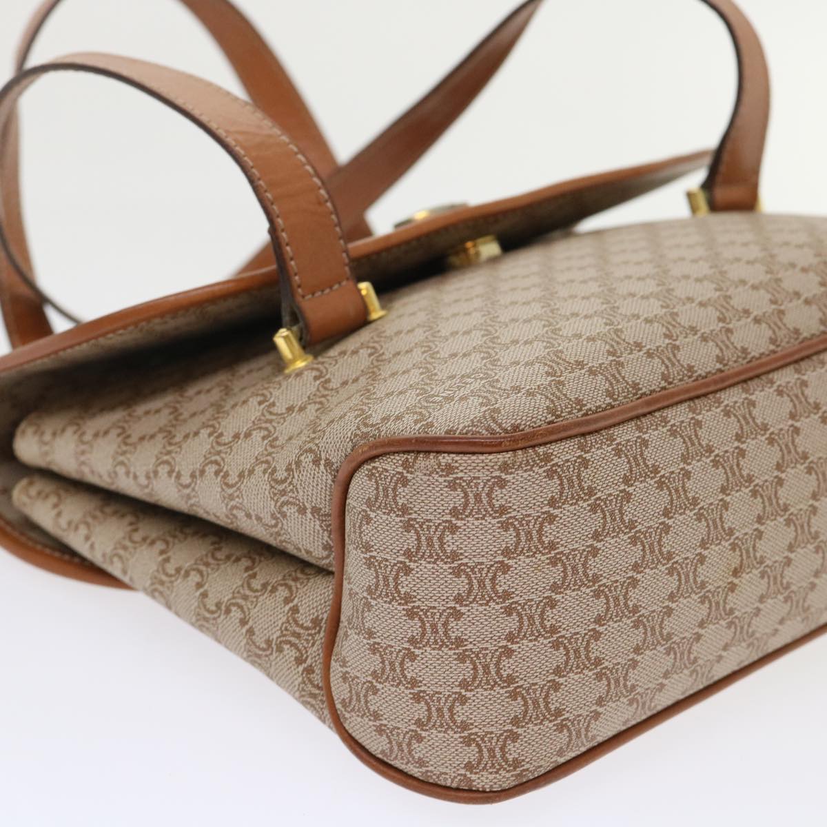 Celine Macadam Canvas Shoulder Bag Beige fm2486