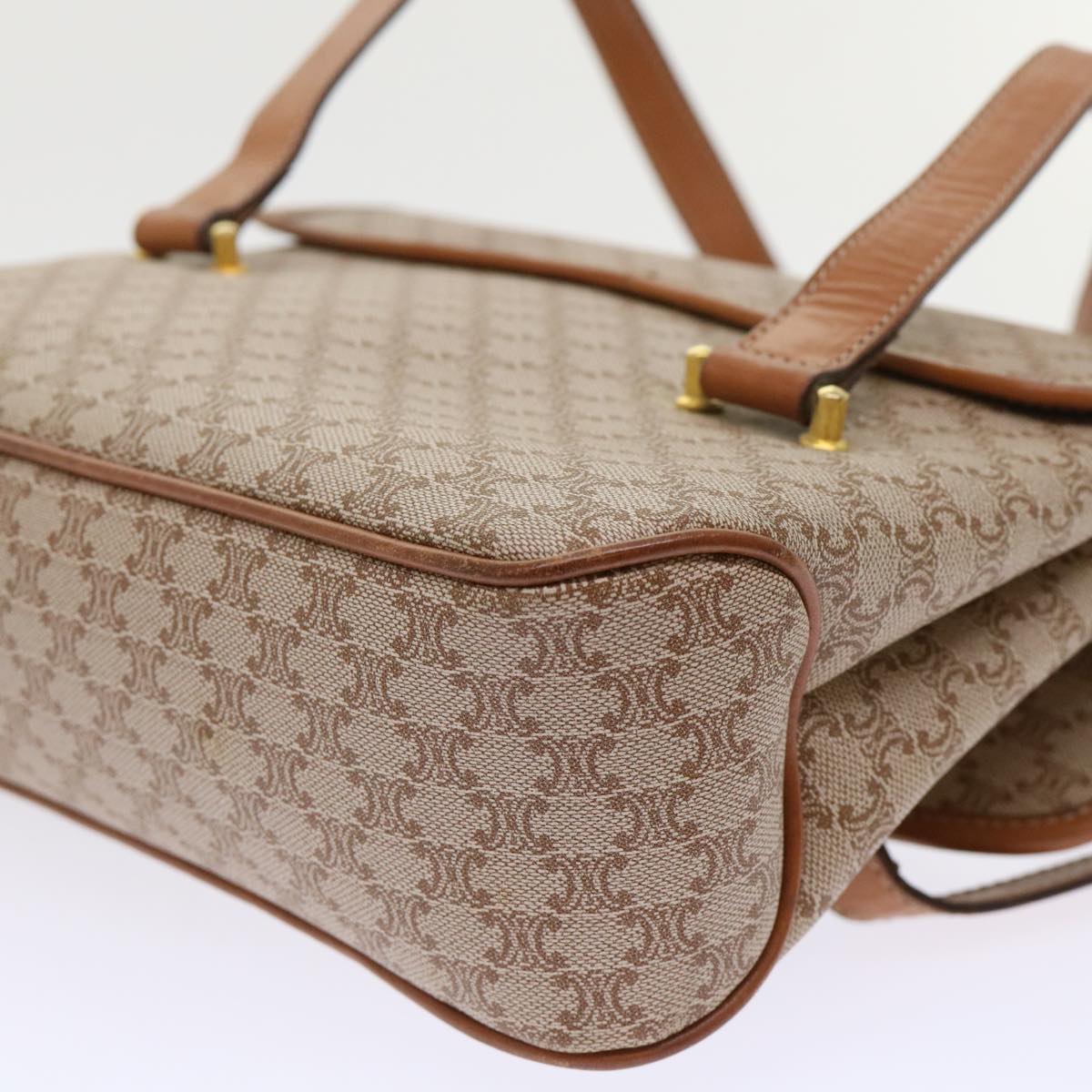 Celine Macadam Canvas Shoulder Bag Beige fm2486