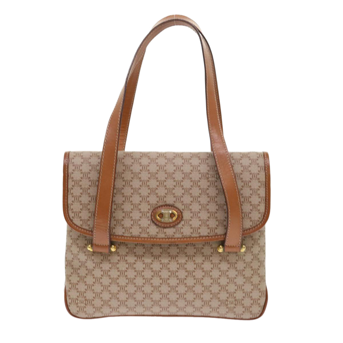 Celine Macadam Canvas Shoulder Bag Beige fm2486