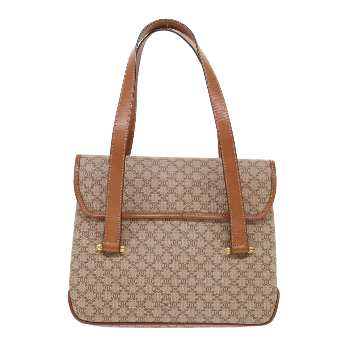 Celine Macadam Canvas Shoulder Bag Beige fm2486
