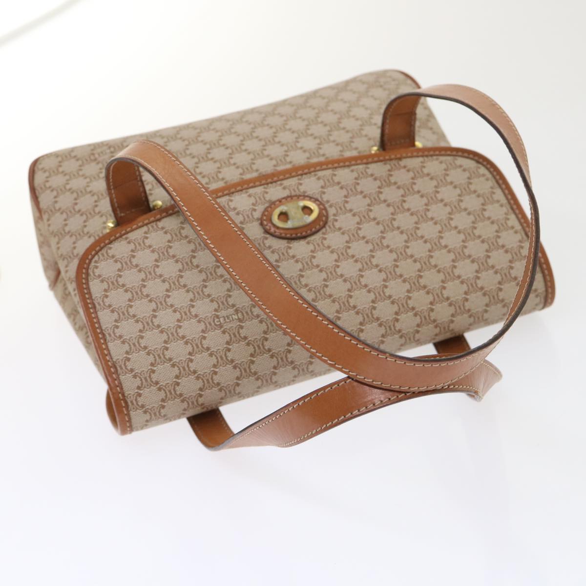 Celine Macadam Canvas Shoulder Bag Beige fm2486