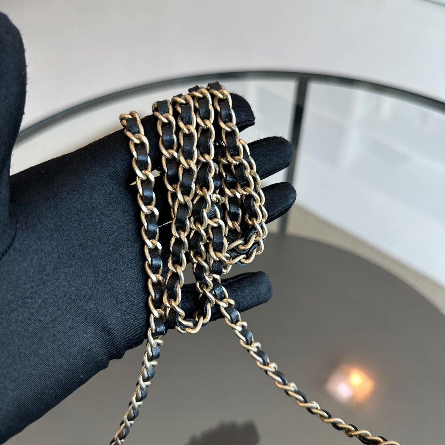 *Full Set, Receipt, 2019* WOC Wallet On Chain Quilted Lambskin Black GHW No 28