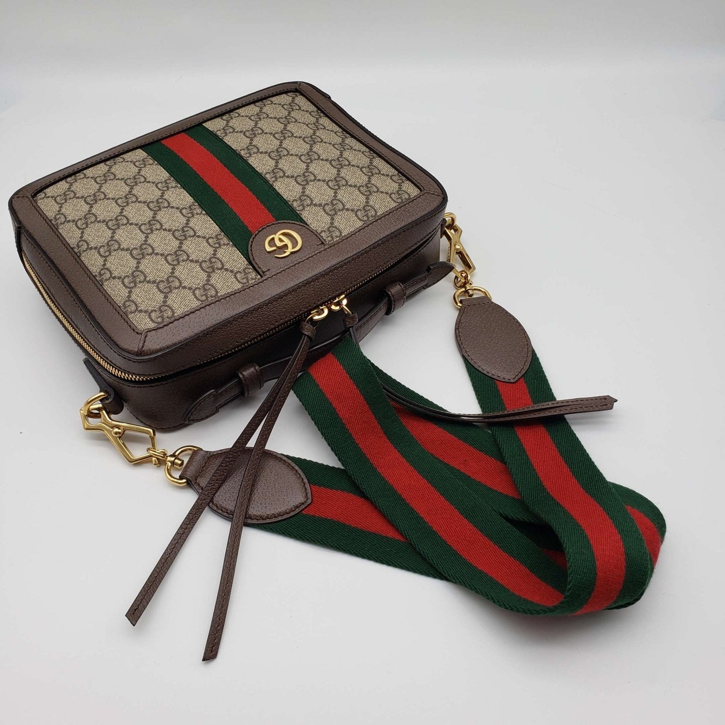 Gucci GG Supreme Web Top Handle Shoulder Bag