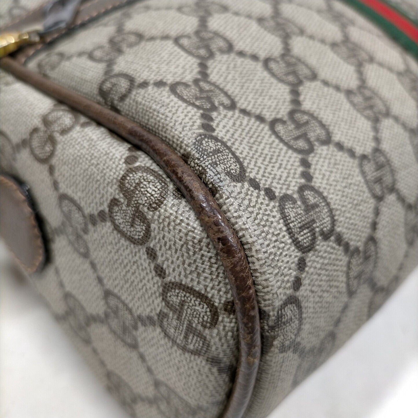 Gucci Vintage Sherry Line Brown PVC Shoulder Bag