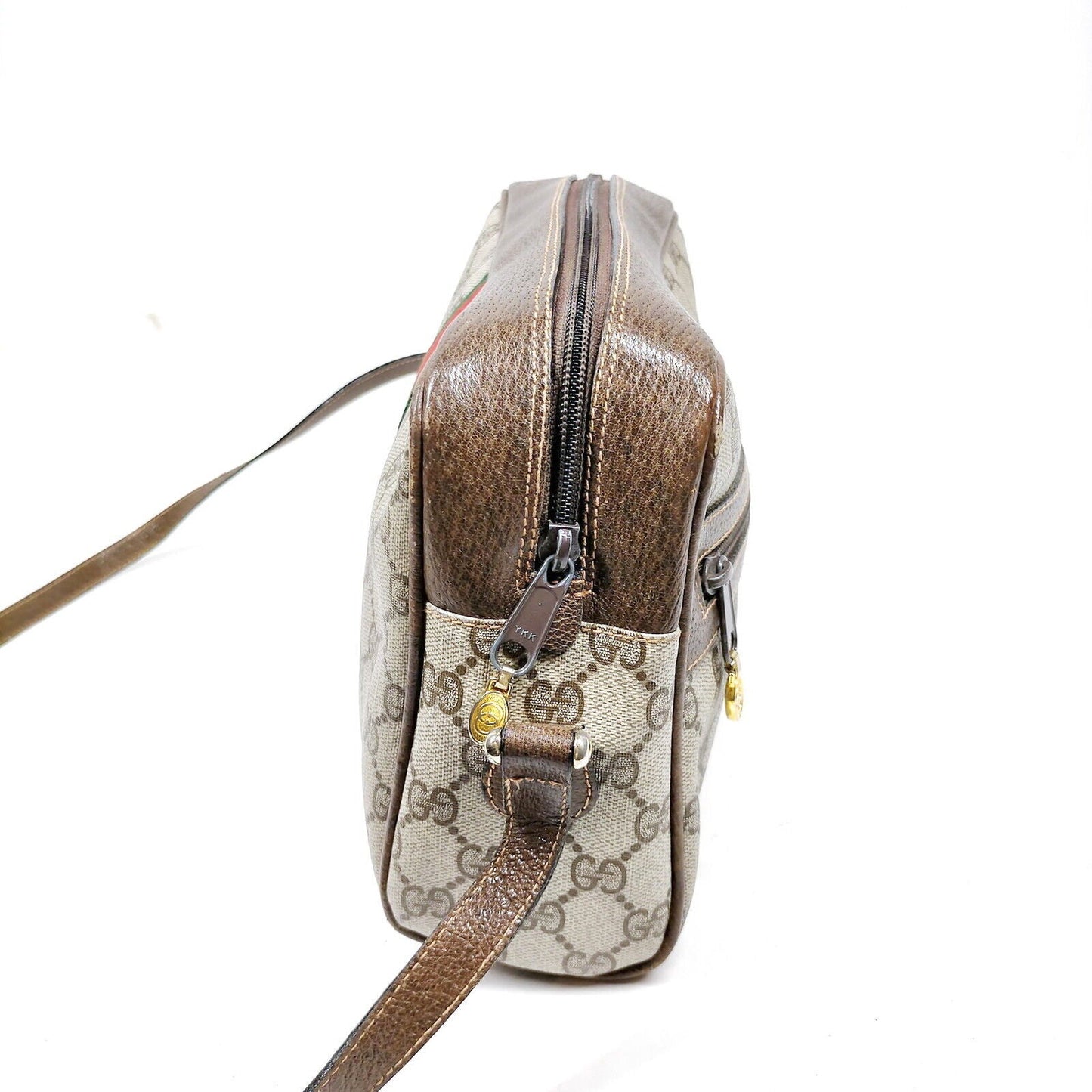 Gucci Vintage Sherry Line Brown PVC Shoulder Bag