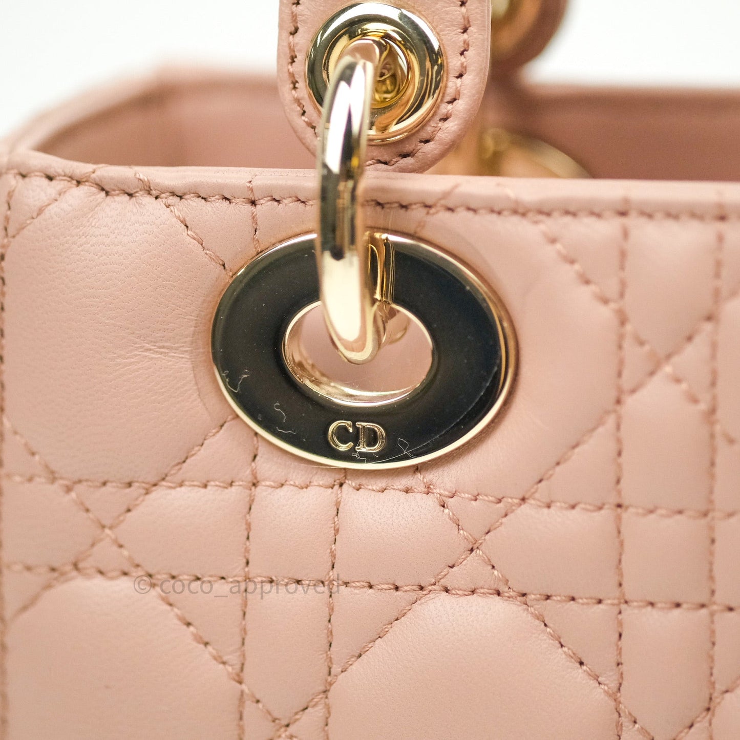 Christian Dior Lambskin My ABCDior Lady Dior Fard Gold Hardware