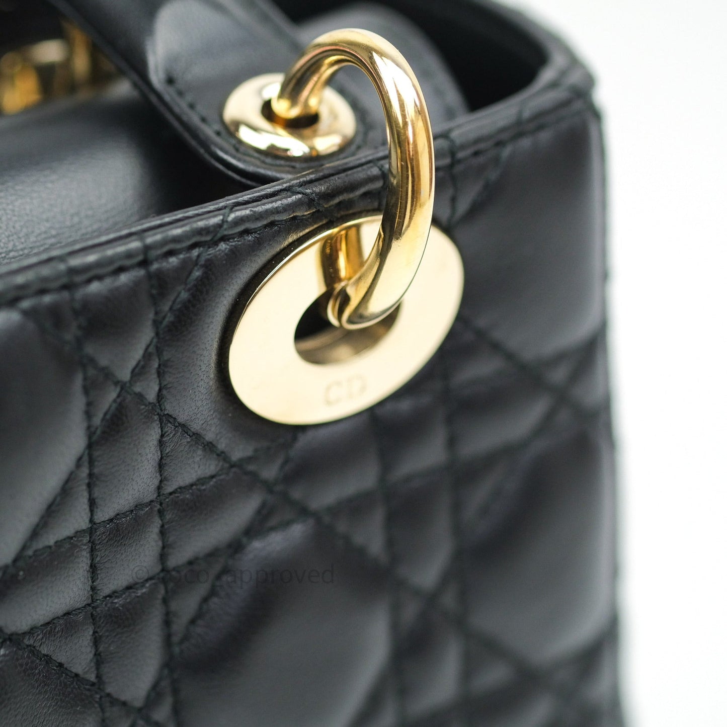 Christian Dior Lambskin My ABCDior Lady Dior Black Gold Hardware