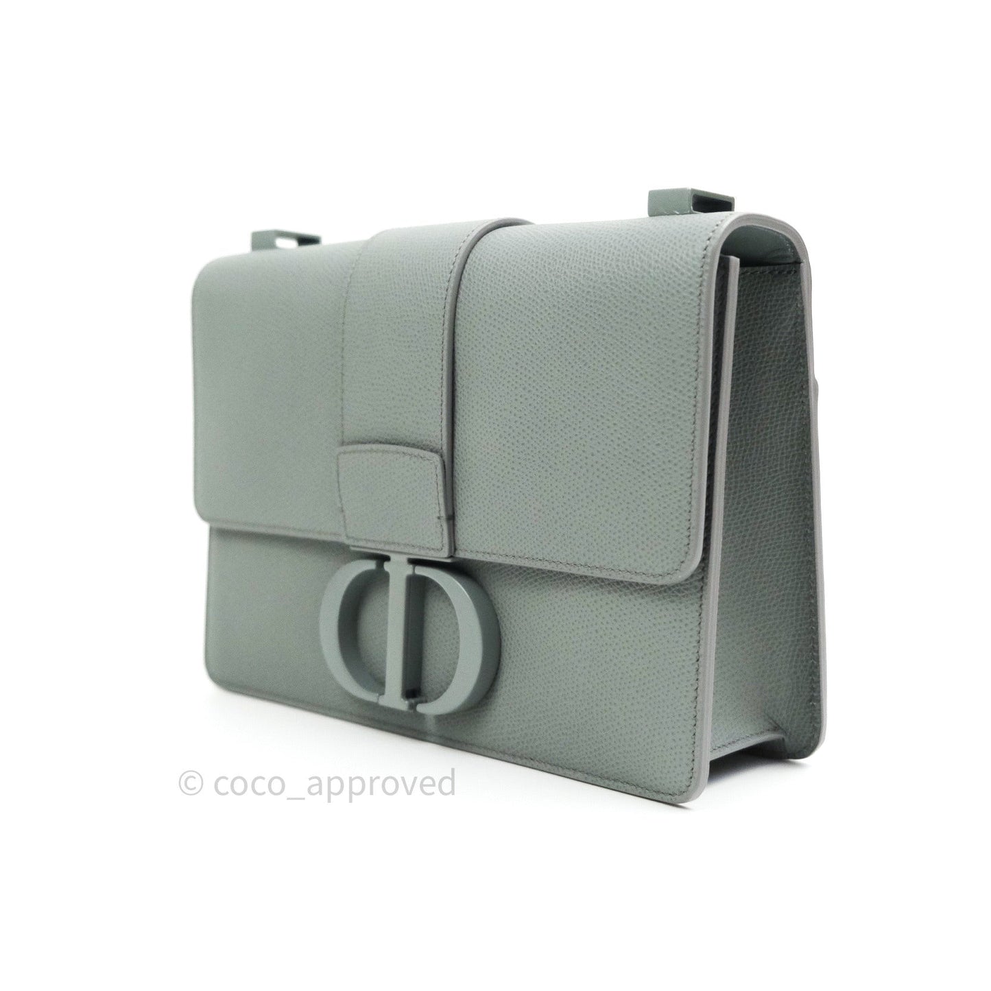 Christian Dior Grained Calfskin Montaigne Flap 30 Ultramatte Gray