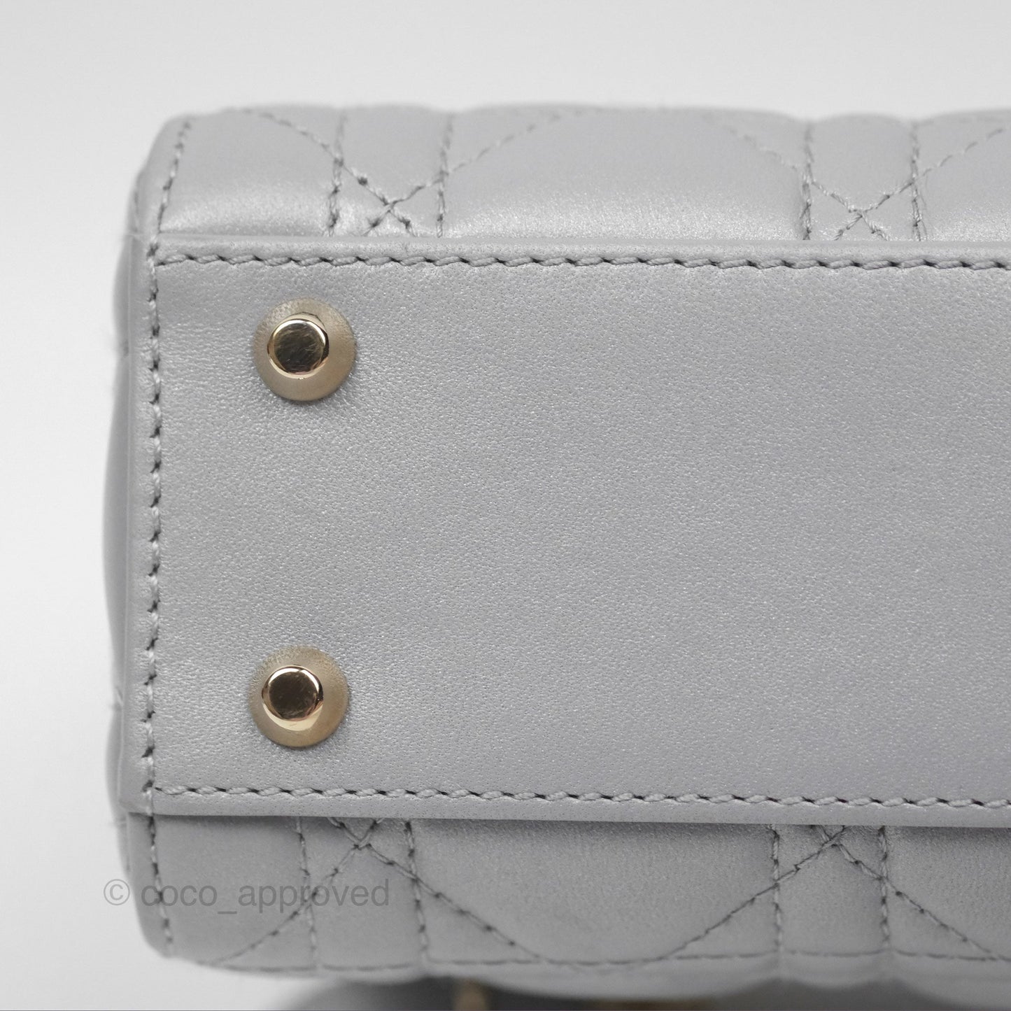 Christian Dior Cannage Mini Lady Dior Grey Gold Hardware