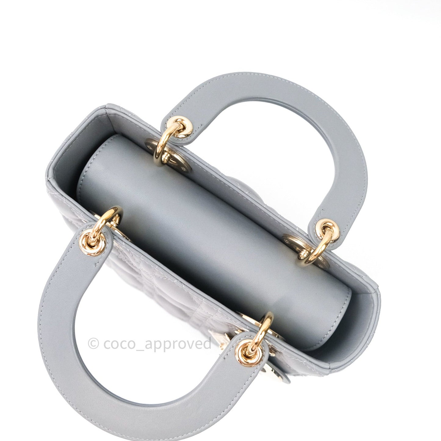 Christian Dior Lambskin My ABCDior Lady Dior Grey Gold Hardware