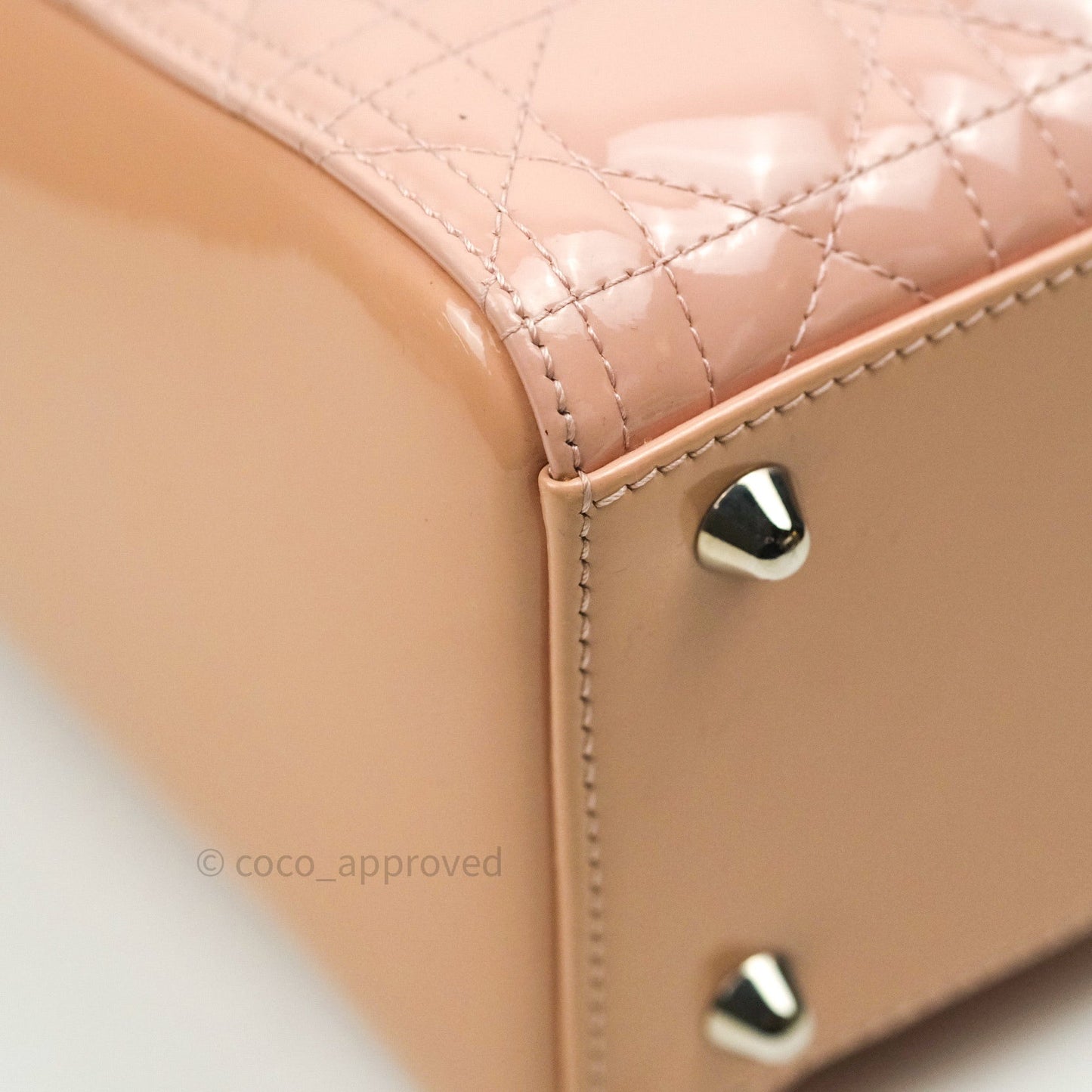 Christian Dior Patent Cannage Large Lady Dior Light Pink