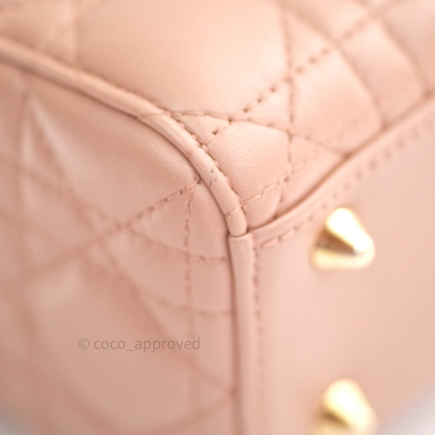 Christian Dior Lambskin My ABCDior Lady Dior Beige Gold Hardware