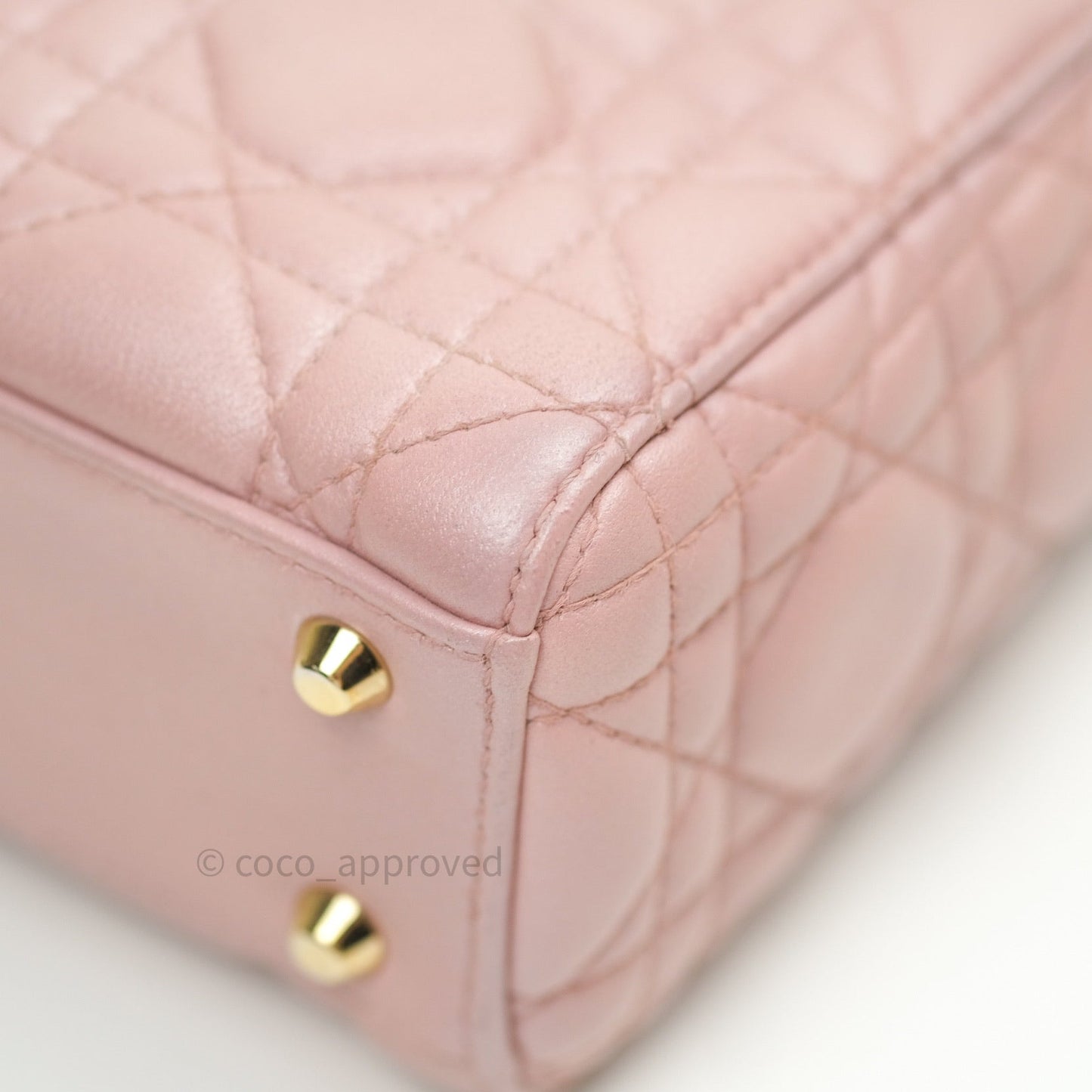 Christian Dior Calfskin Cannage Mini Lady Dior Pink