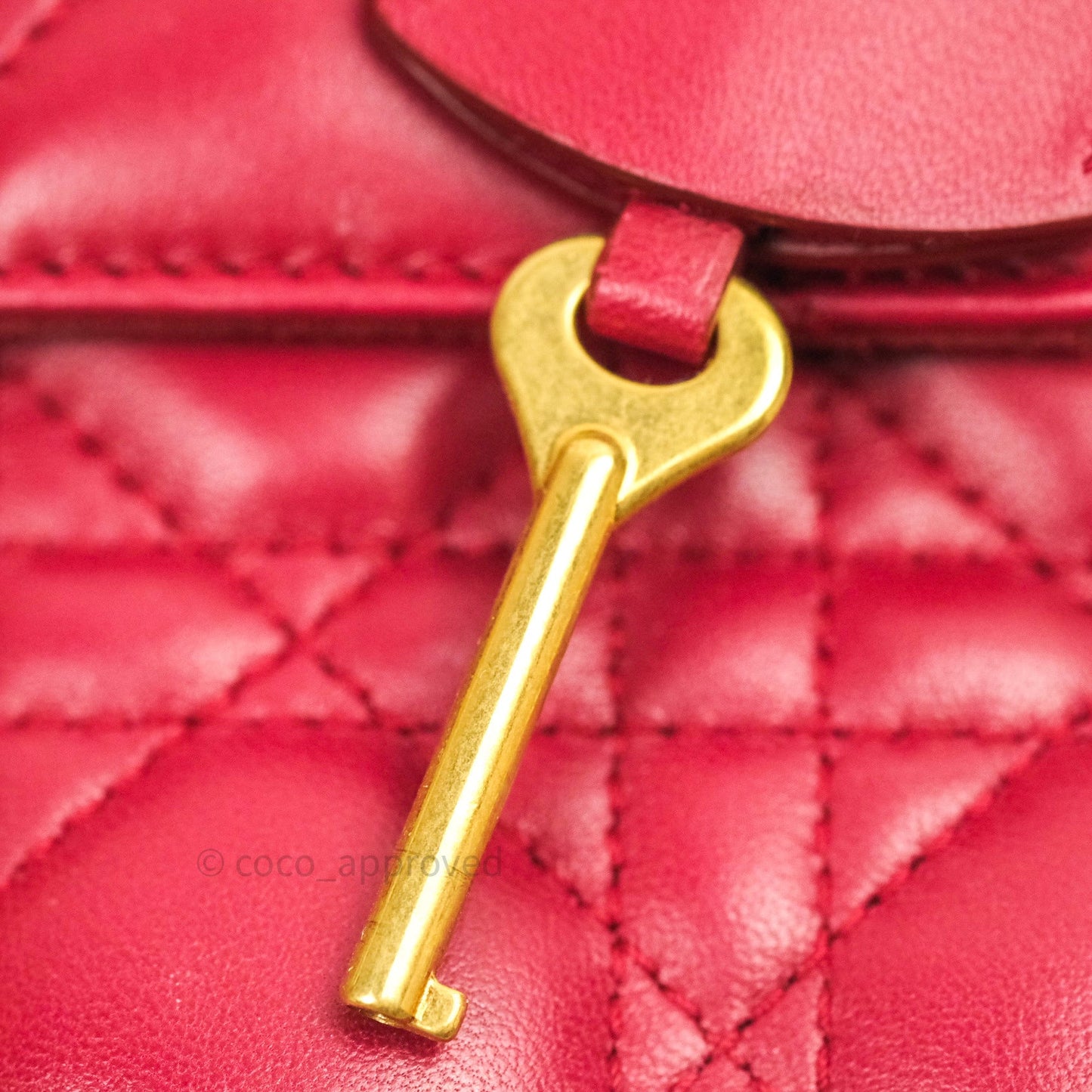 Christian Dior Lambskin Cannage Small Dioraddict Flap Bag Red Gold Hardware