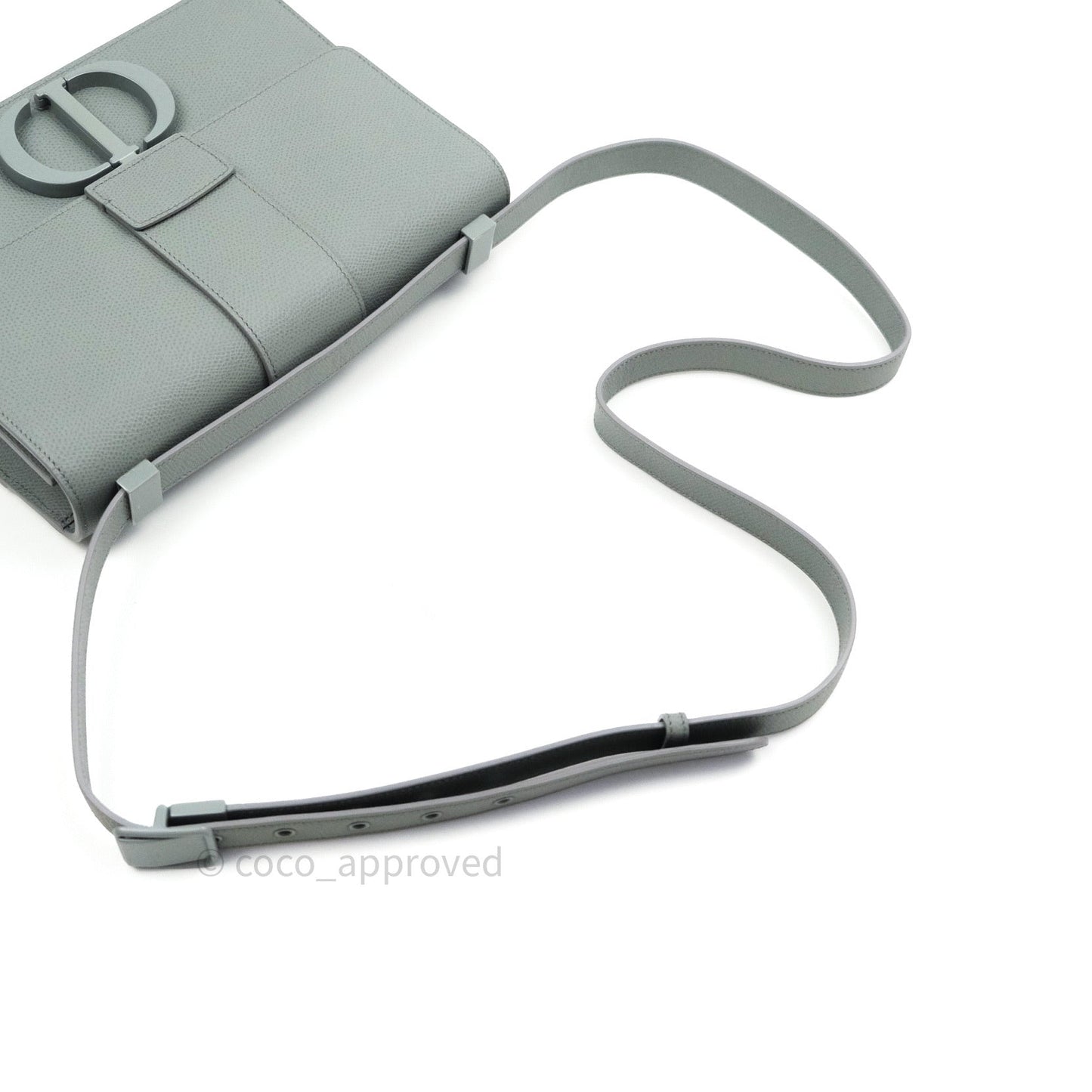 Christian Dior Grained Calfskin Montaigne Flap 30 Ultramatte Gray