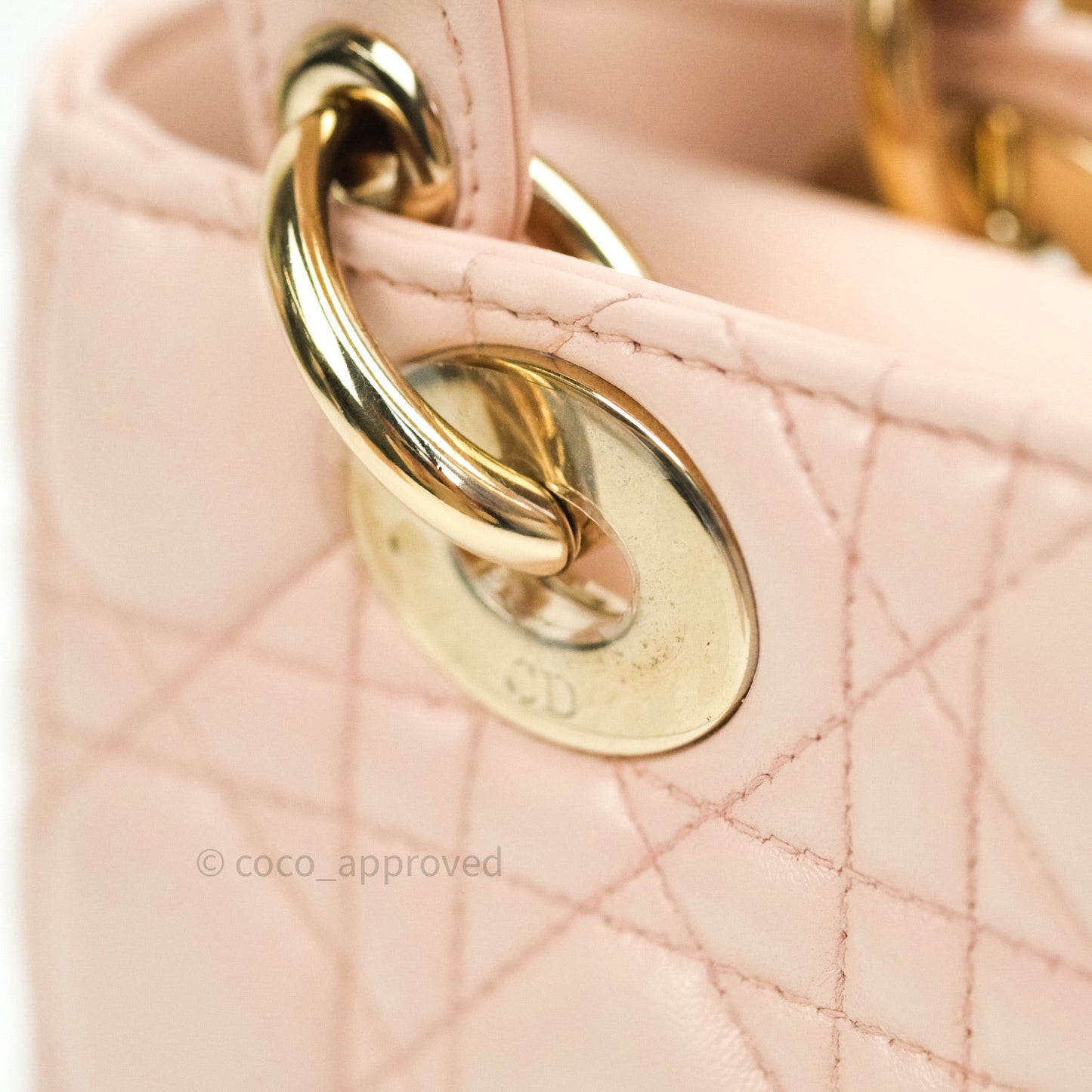 Christian Dior Lambskin My ABCDior Lady Dior Pink Gold Hardware
