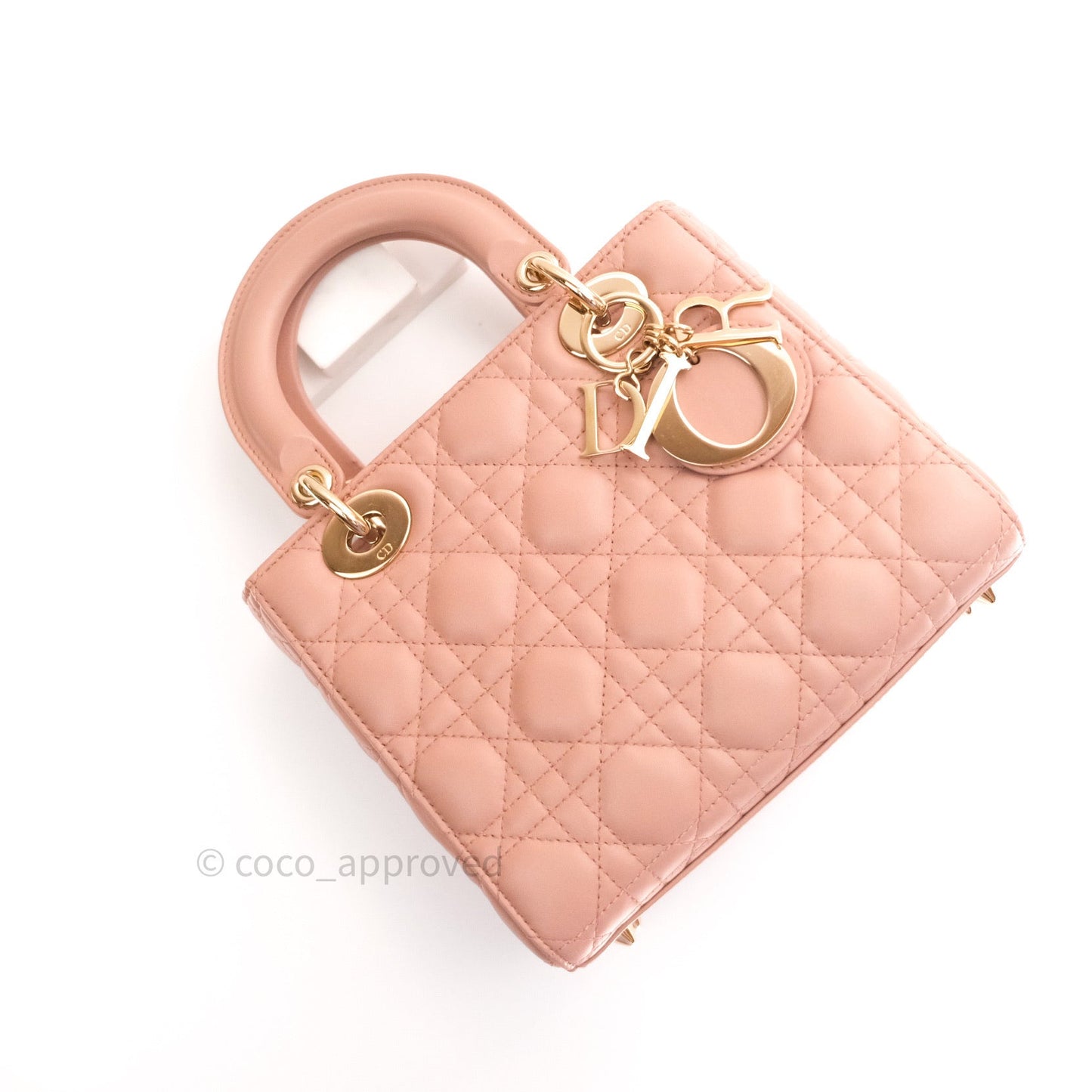Christian Dior Lambskin My ABCDior Lady Dior Beige Gold Hardware