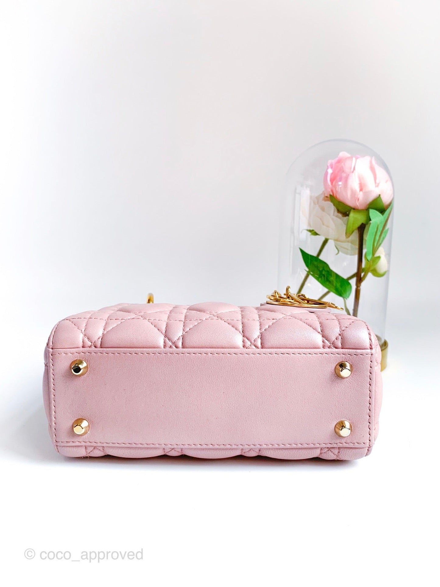 Christian Dior Calfskin Cannage Mini Lady Dior Pink