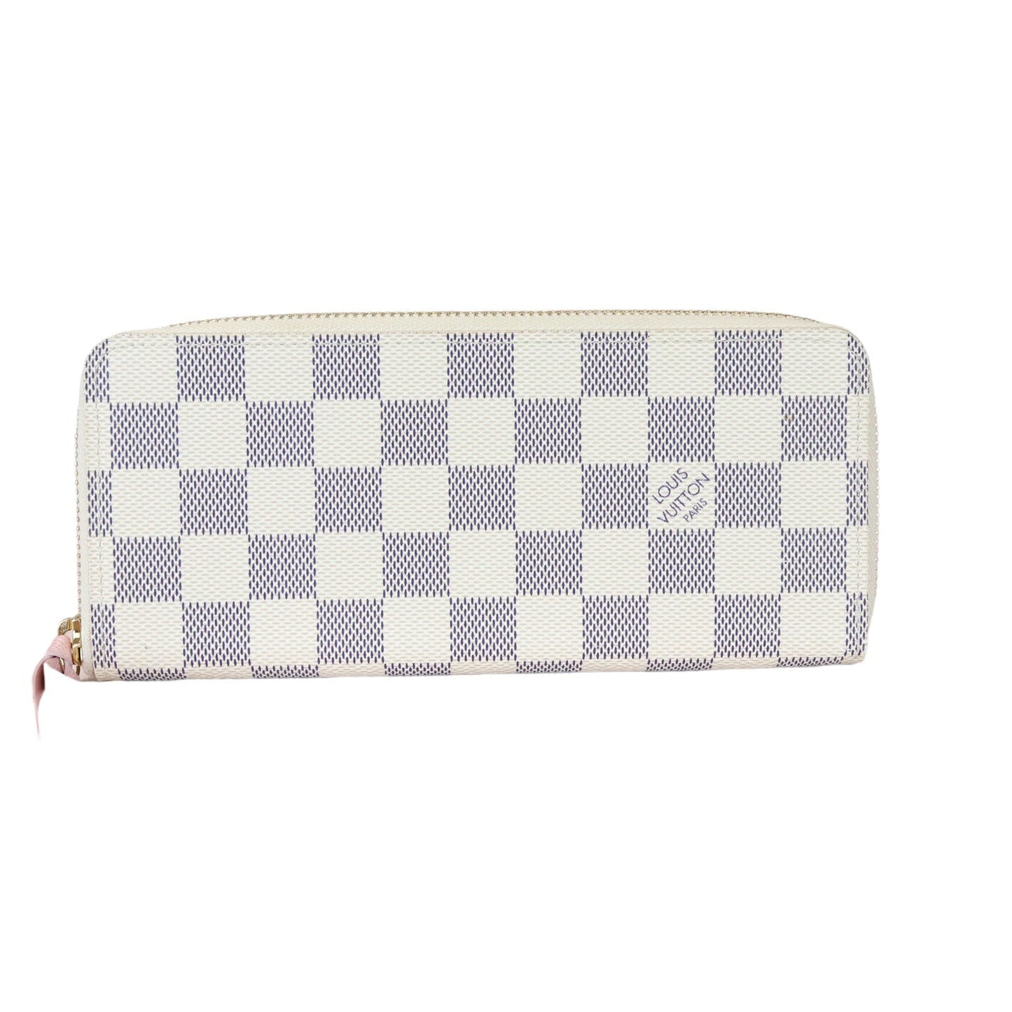 Louis-Vuitton Clemence Wallet Damier Azure Canvas White GHW