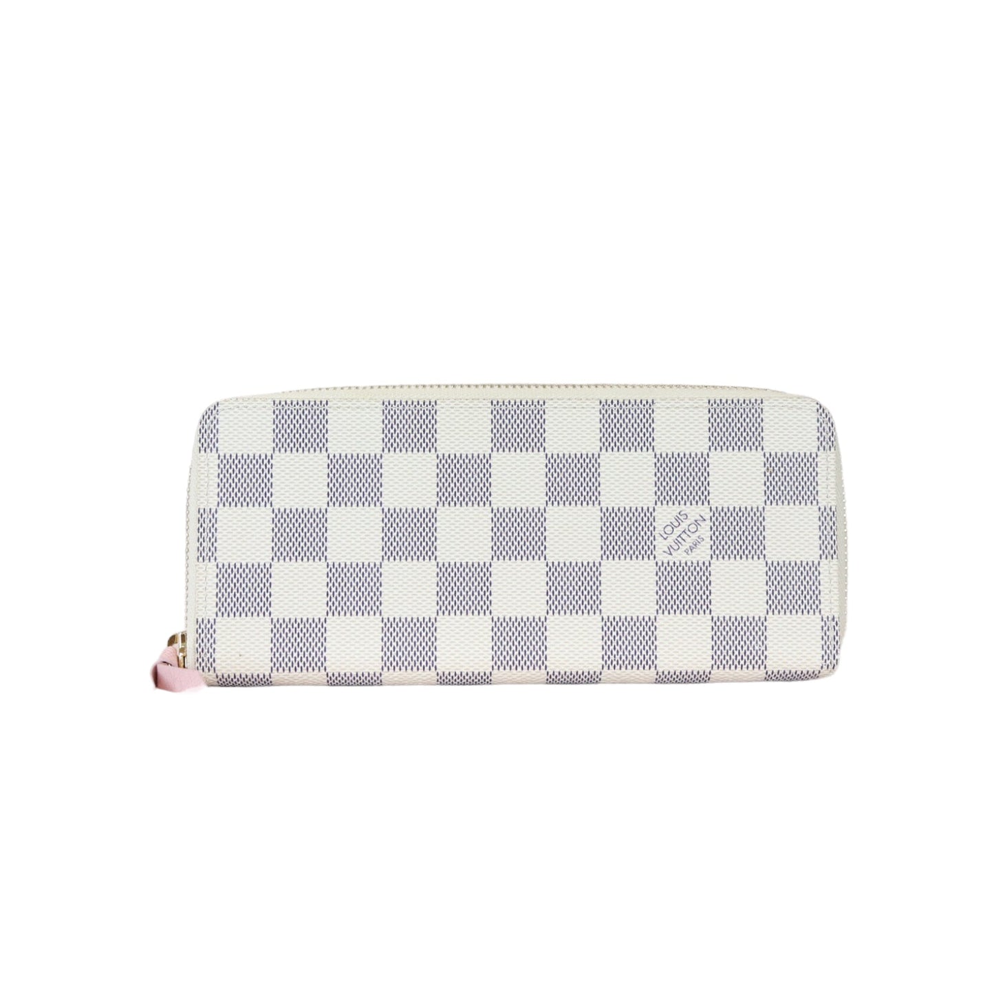 Louis-Vuitton Clemence Wallet Damier Azure Canvas White GHW