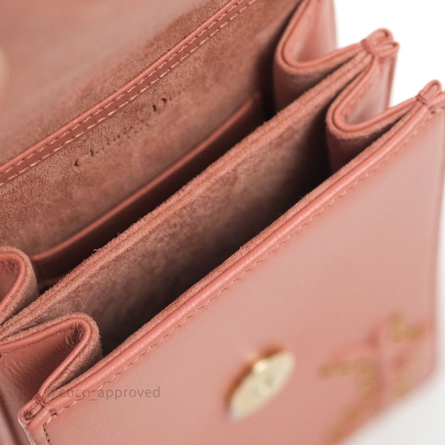 Christian Dior Lambskin Studded Vertical Diorama Dust Candy