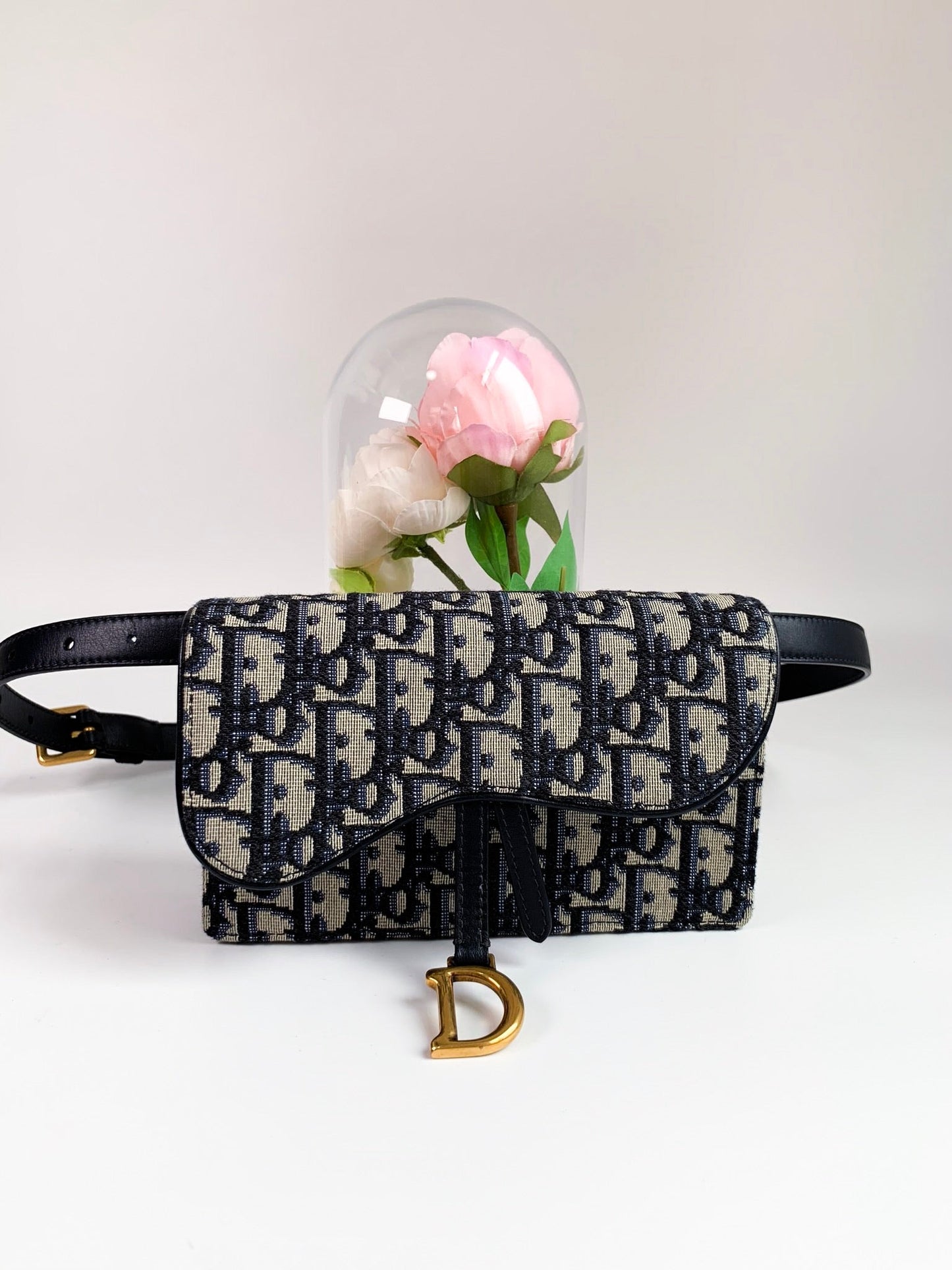 Dior Oblique Saddle Navy Belt Bag