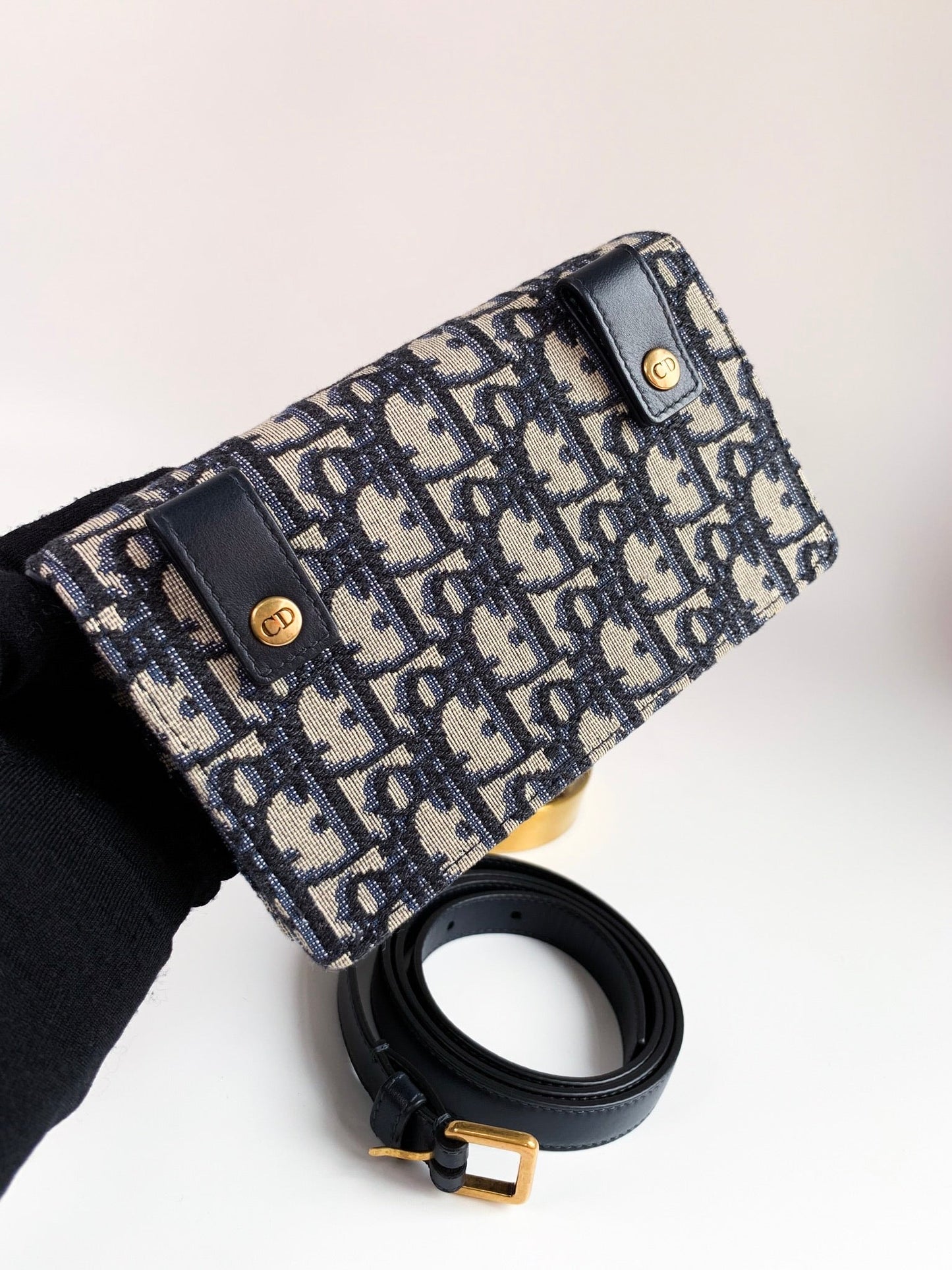 Dior Oblique Saddle Navy Belt Bag