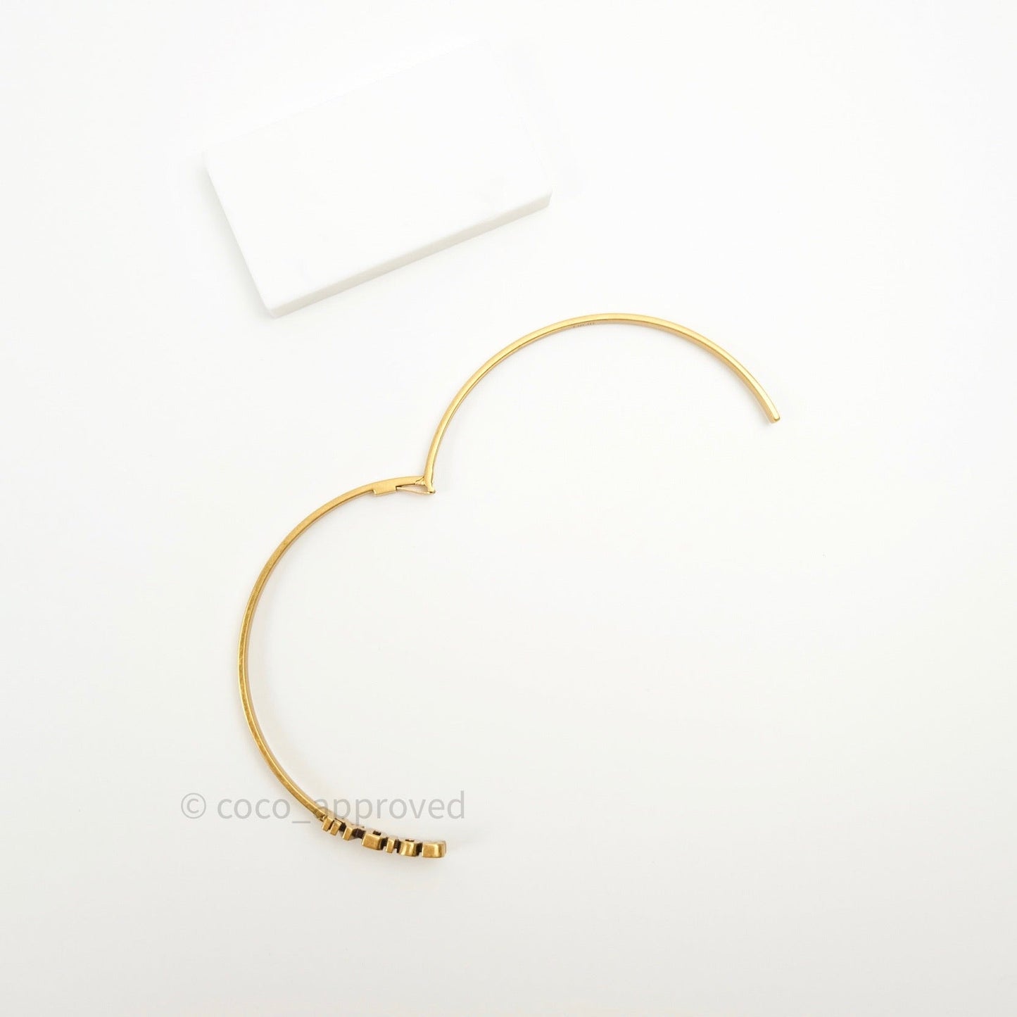 Christian Dior J'adior Choker Necklace Antique Gold Metal