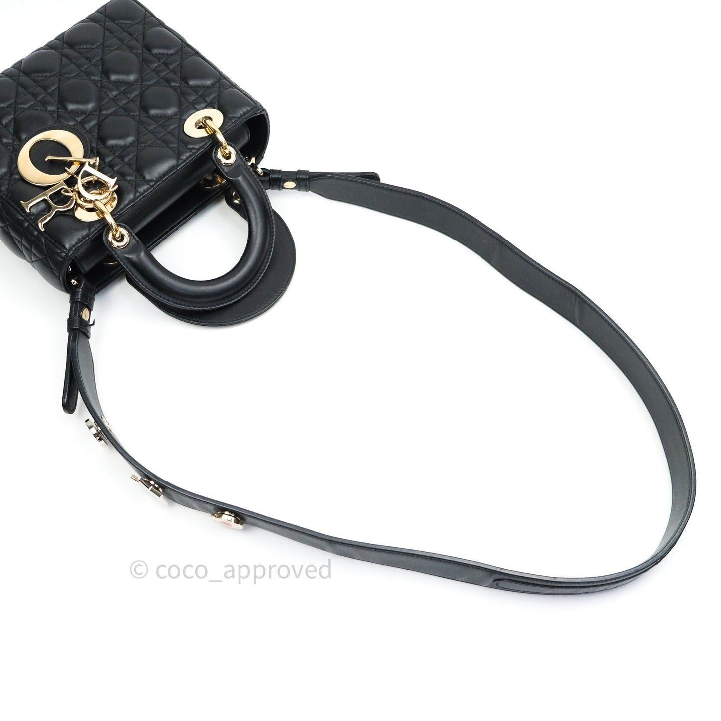 Christian Dior Lambskin My ABCDior Lady Dior Black Gold Hardware