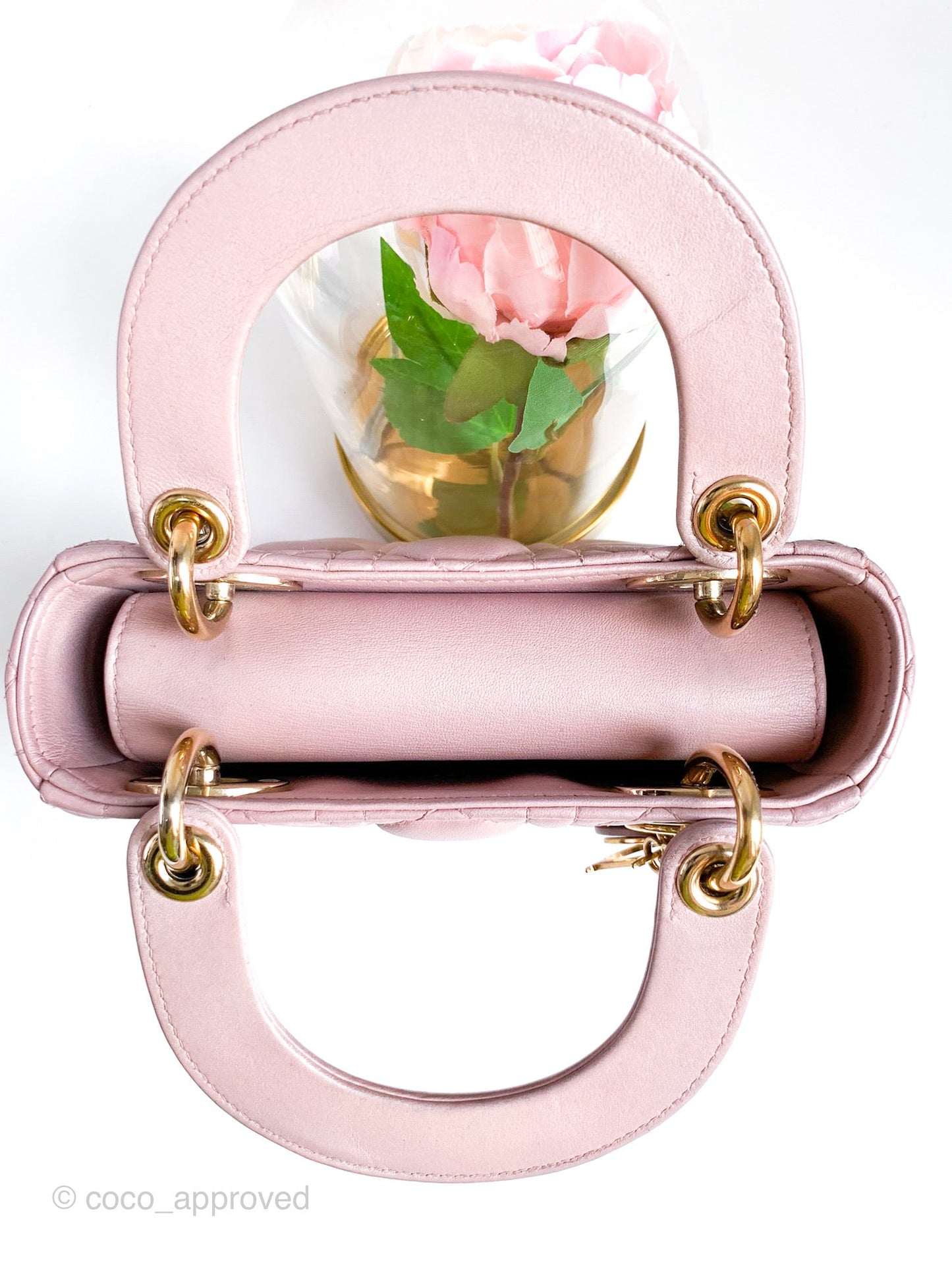 Christian Dior Calfskin Cannage Mini Lady Dior Pink