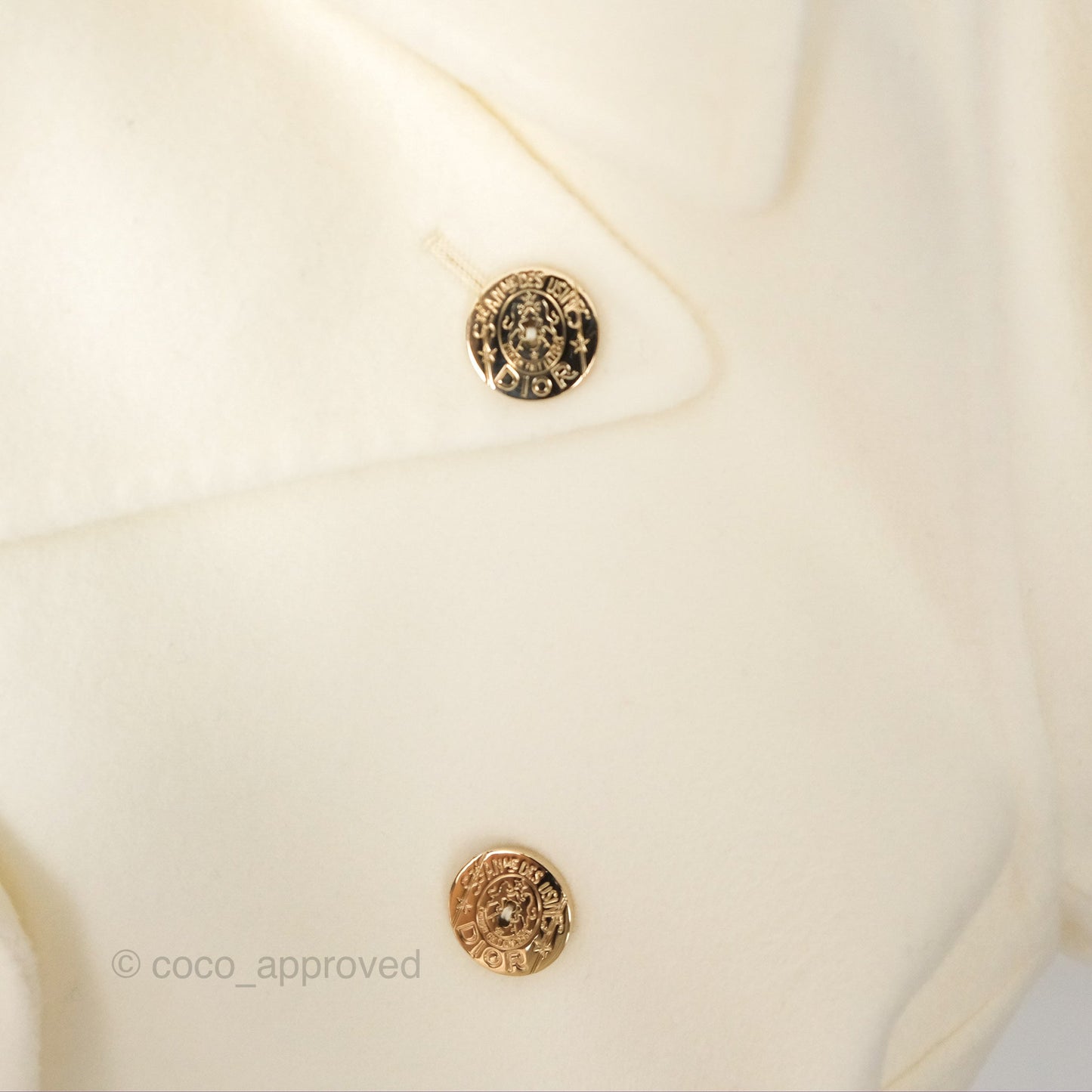 Christian Dior Mid-Length Belted Coat Ivory Size 34