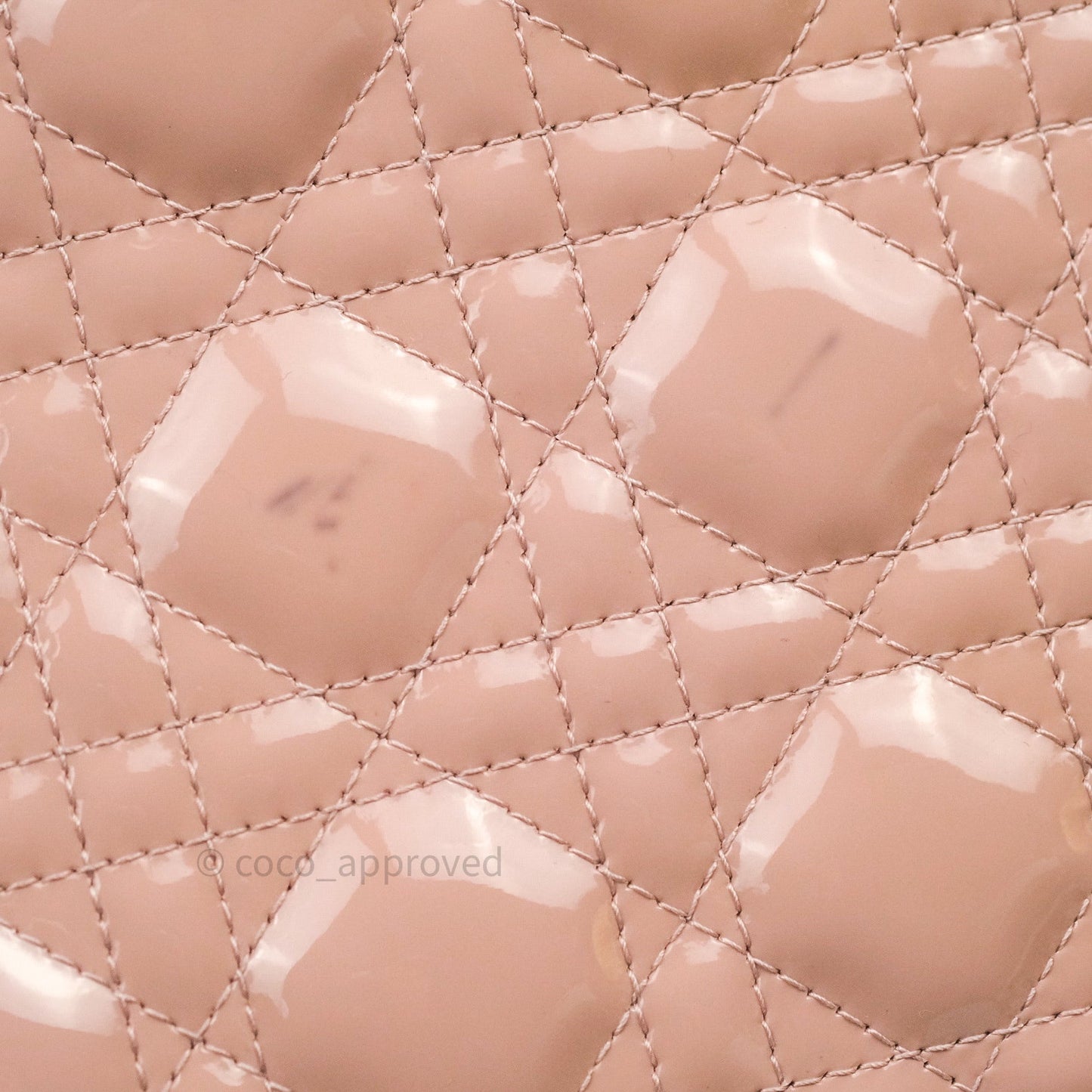 Christian Dior Patent Cannage Large Lady Dior Light Pink