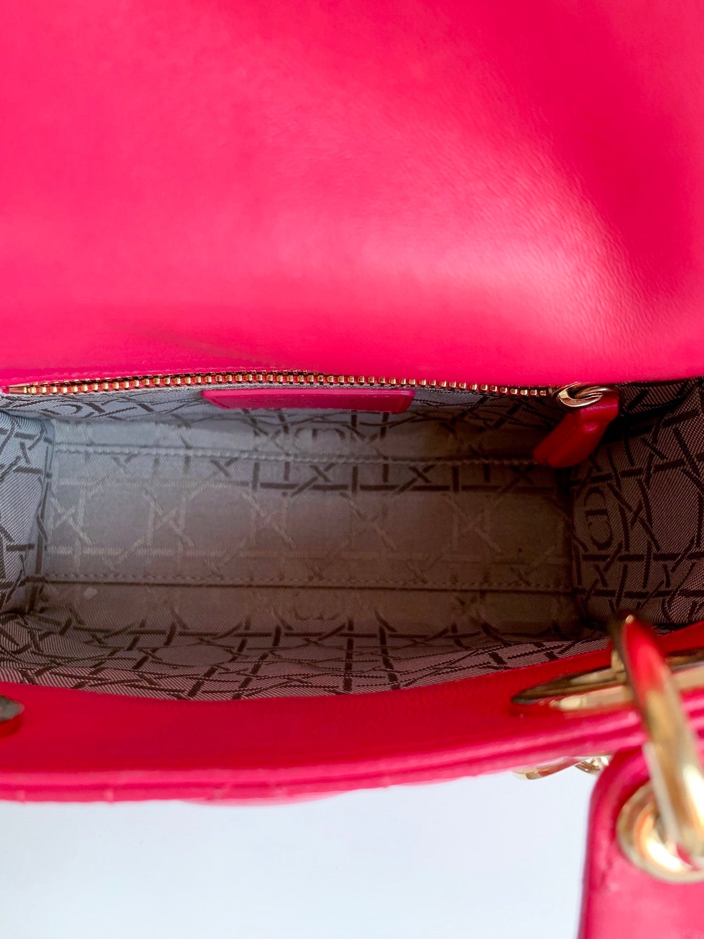 Lady Dior Mini Pink Lambskin Gold Hardware