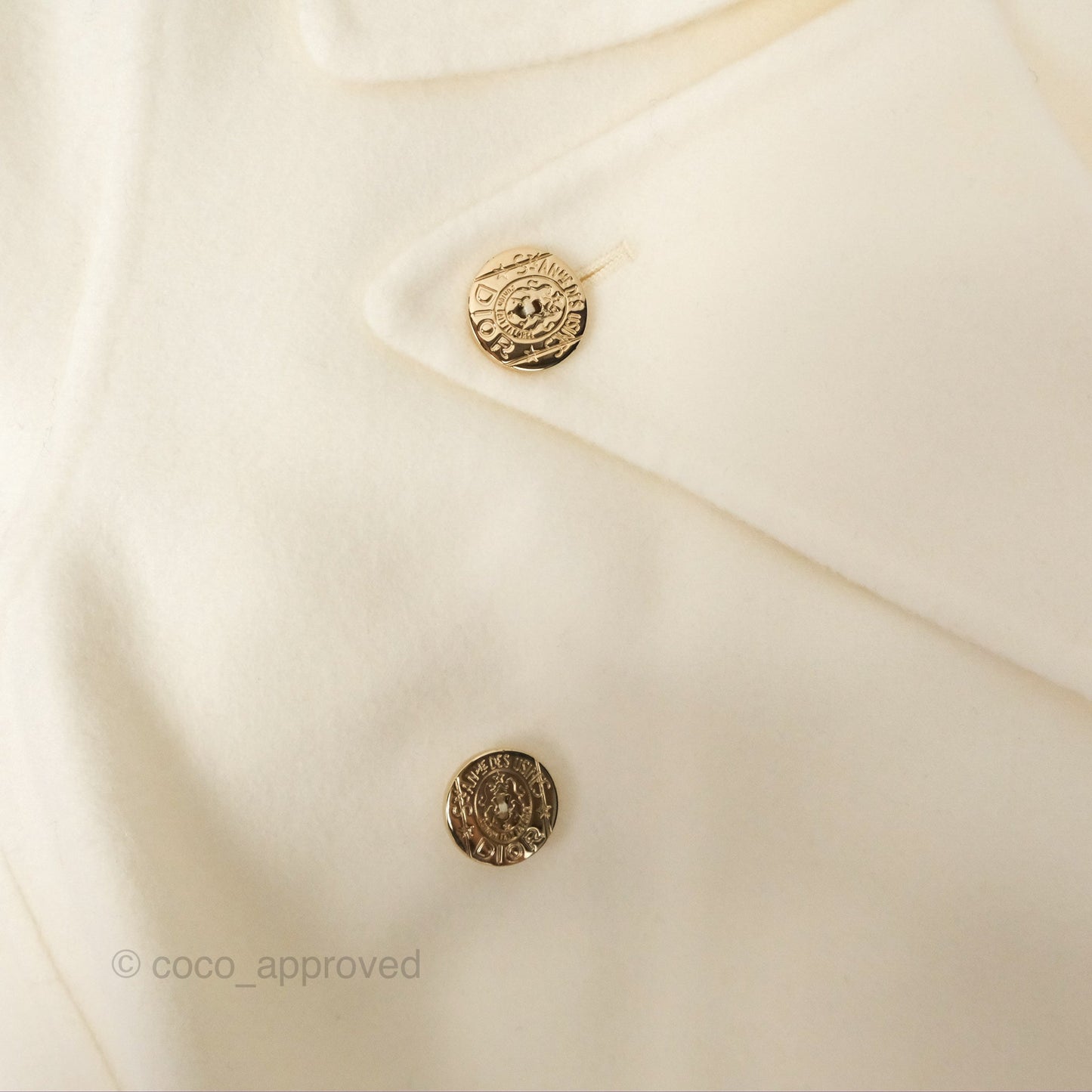 Christian Dior Mid-Length Belted Coat Ivory Size 34