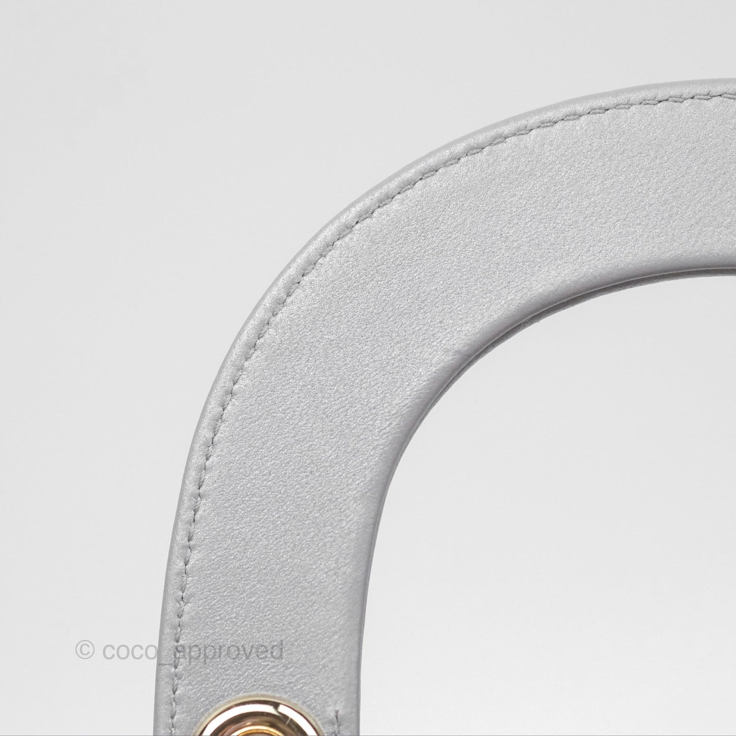 Christian Dior Cannage Mini Lady Dior Grey Gold Hardware