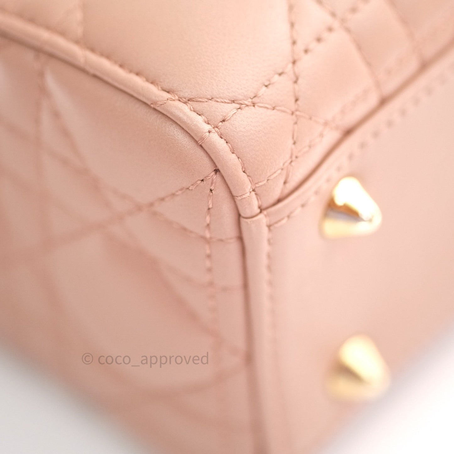 Christian Dior Lambskin My ABCDior Lady Dior Beige Gold Hardware
