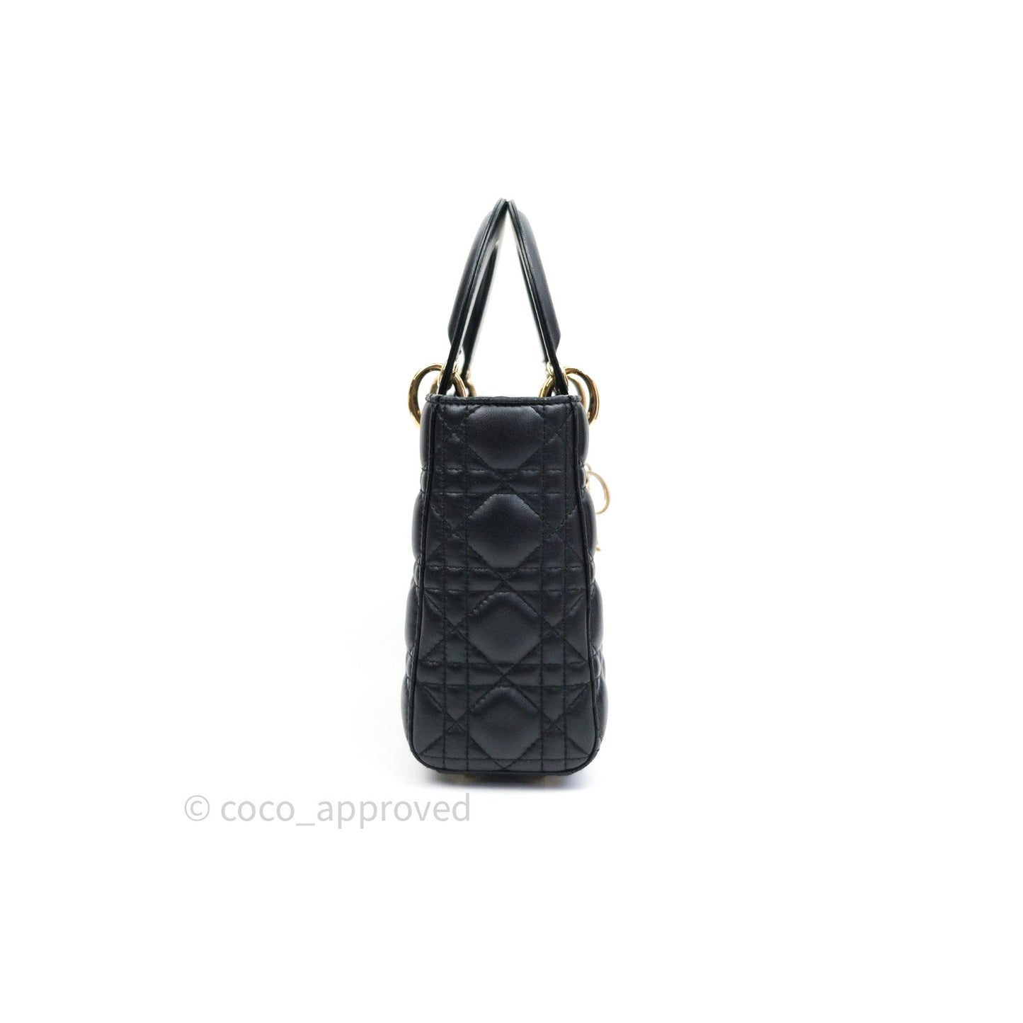 Christian Dior Lambskin My ABCDior Lady Dior Black Gold Hardware
