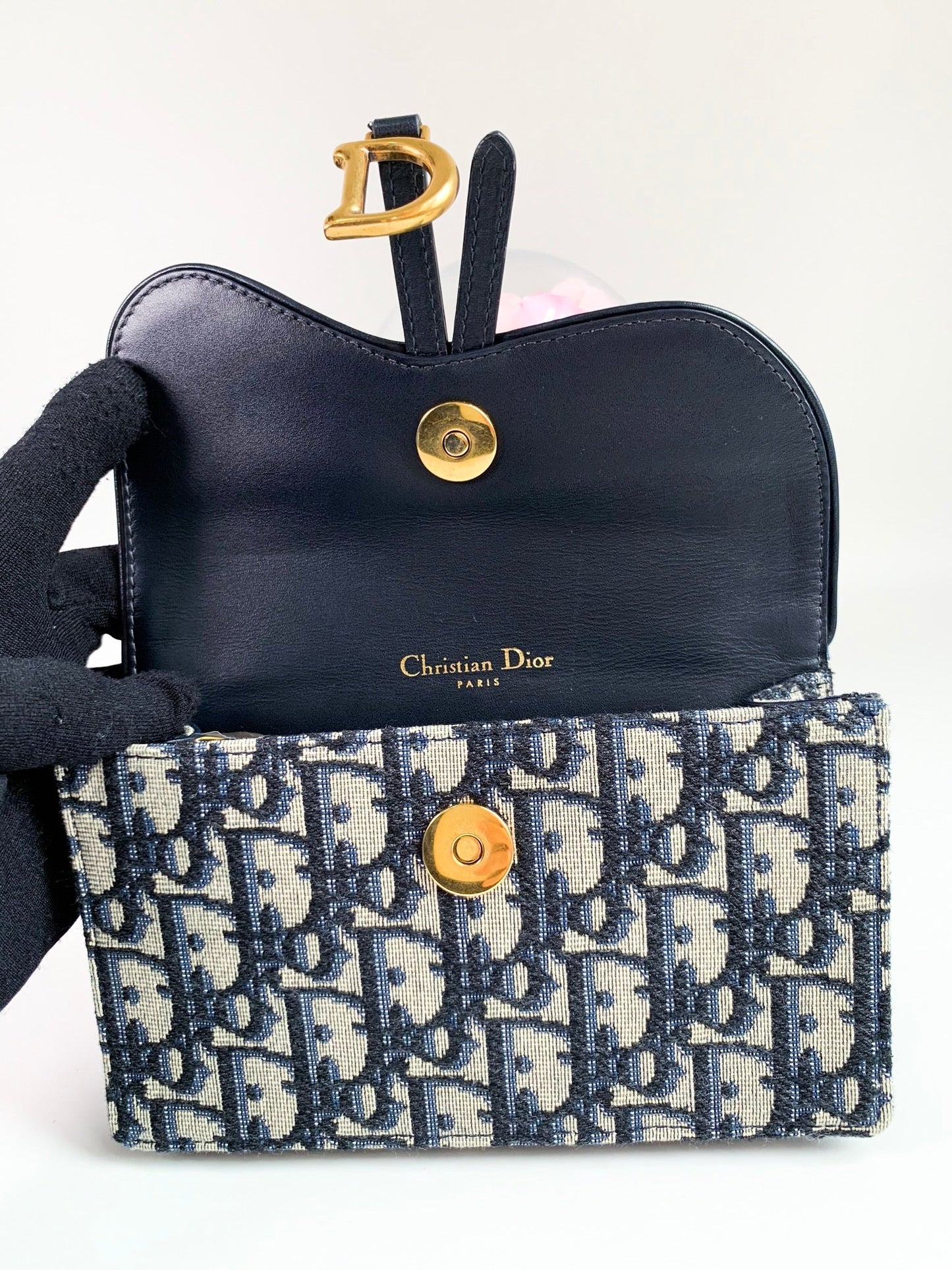 Dior Oblique Saddle Navy Belt Bag