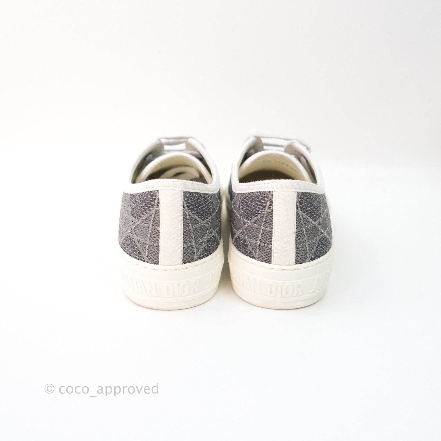Christian Dior Walk’n’Dior Gray Cannage Embroidered Metallic Cotton