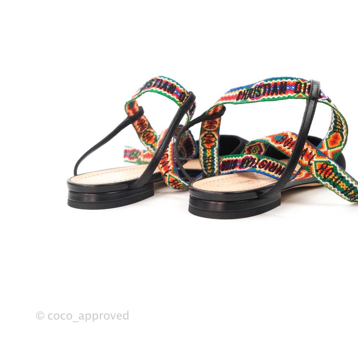Christian Dior Fabric J'adior IT Flat 38 Black