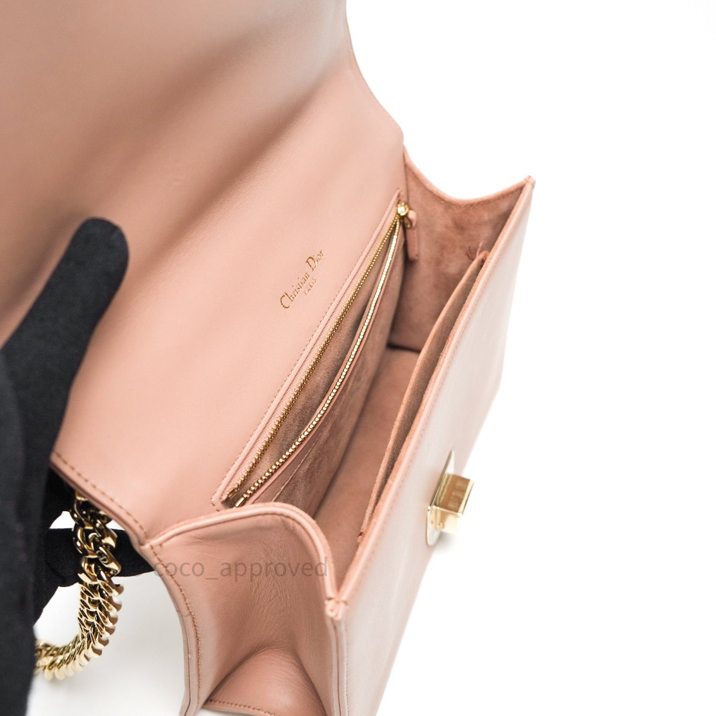 Christian Dior Lambskin Medium Diorama Beige Gold Hardware