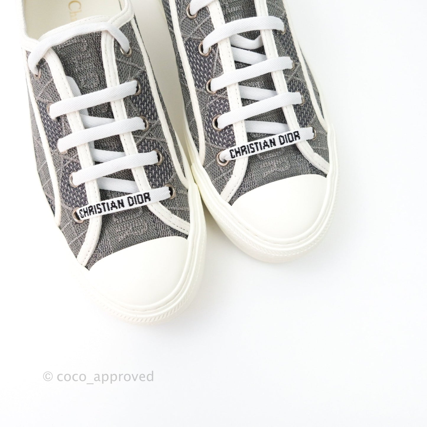 Christian Dior Walk’n’Dior Gray Cannage Embroidered Metallic Cotton