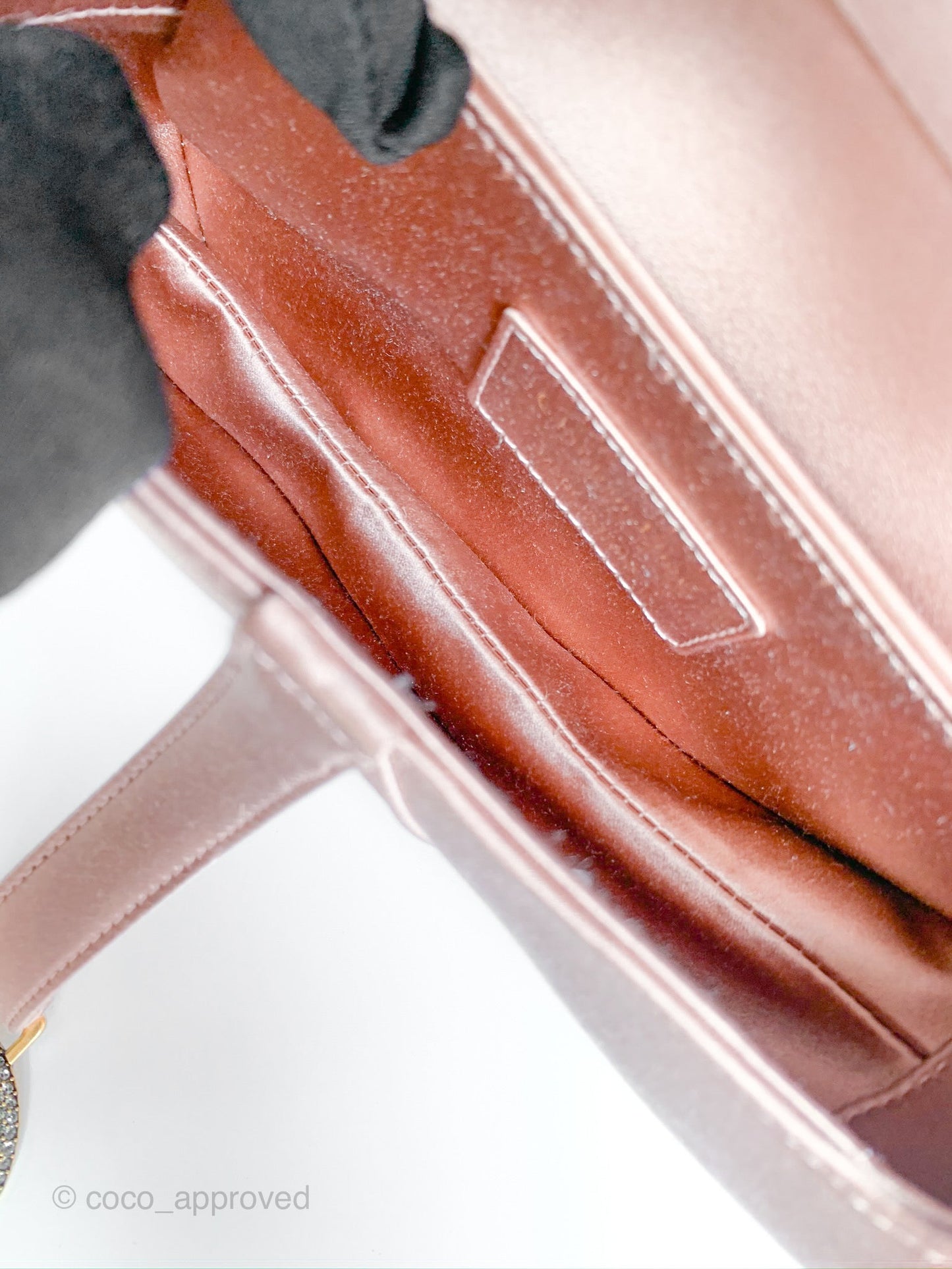 Dior Saddle Small Satin Pink Crystals