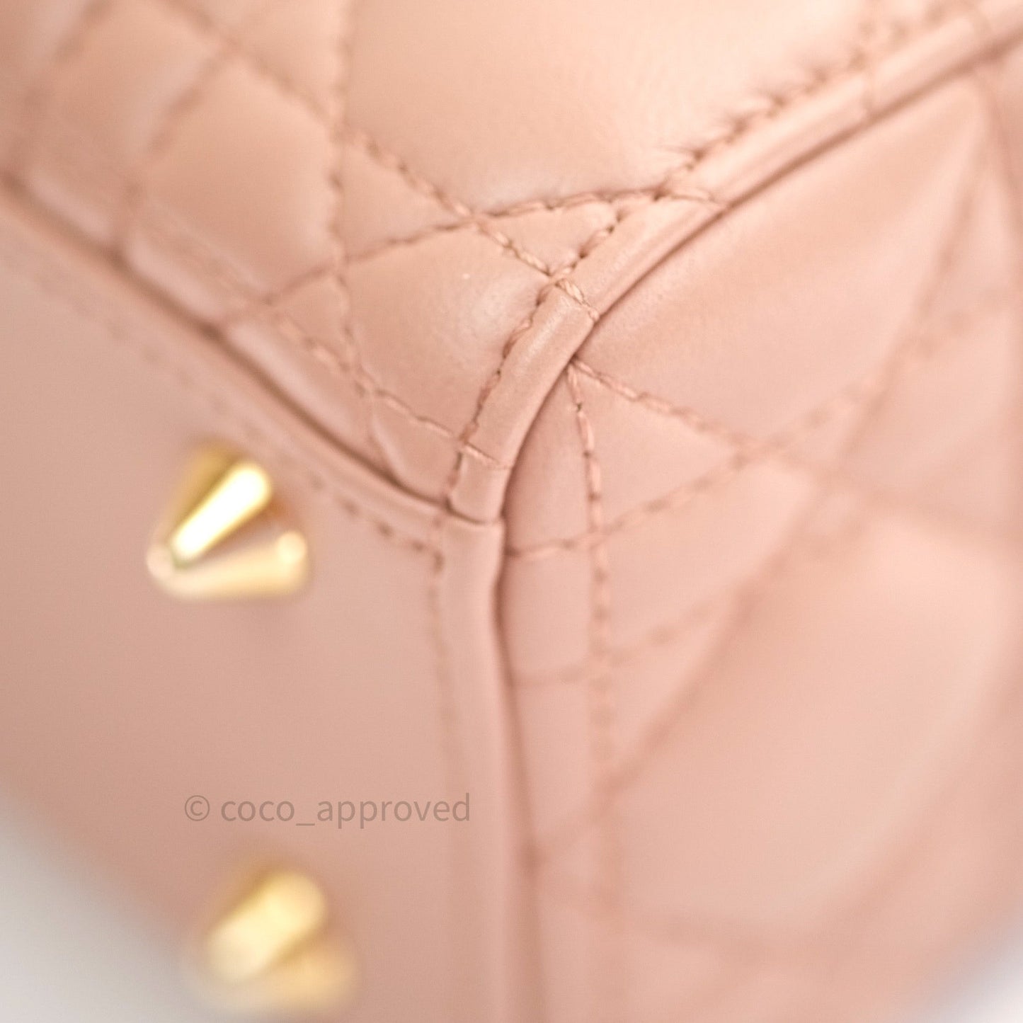 Christian Dior Lambskin My ABCDior Lady Dior Beige Gold Hardware