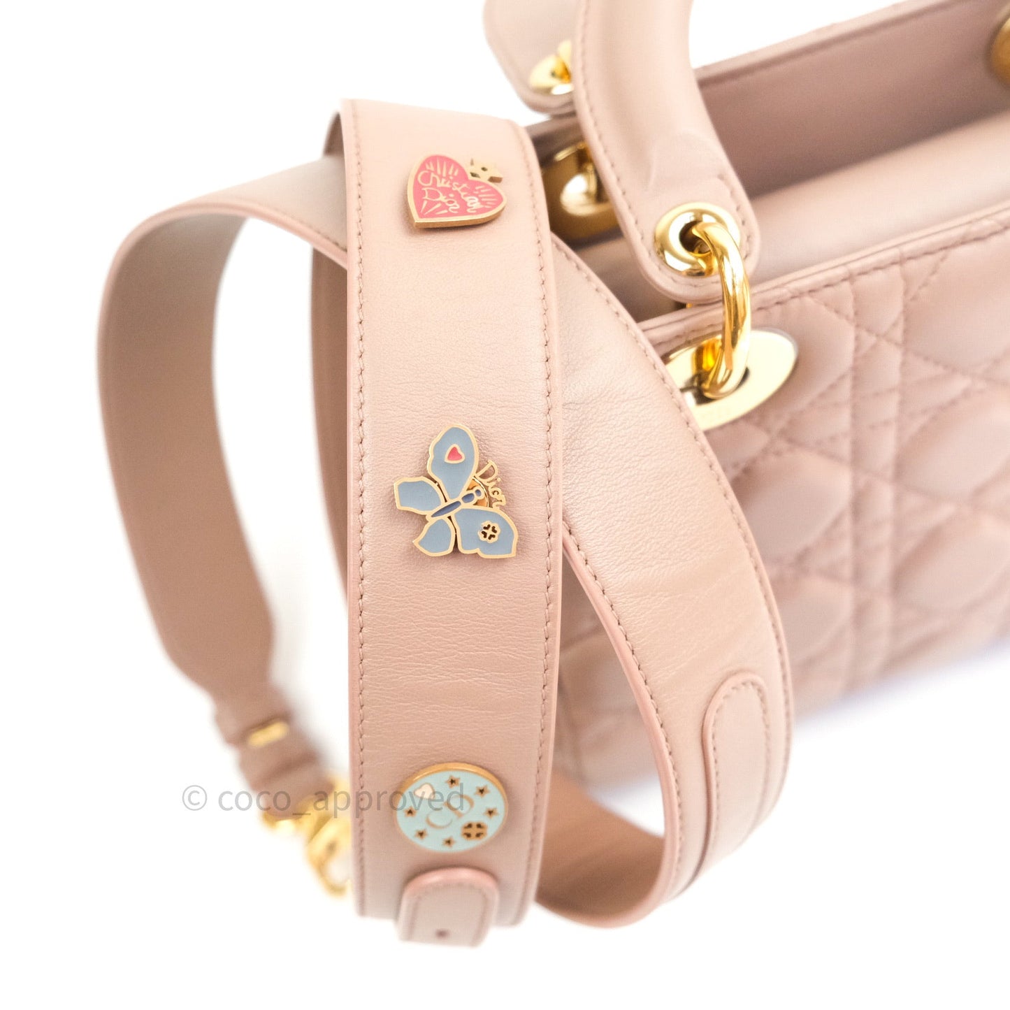Christian Dior Lambskin My ABCDior Lady Dior Dark Beige Gold Hardware