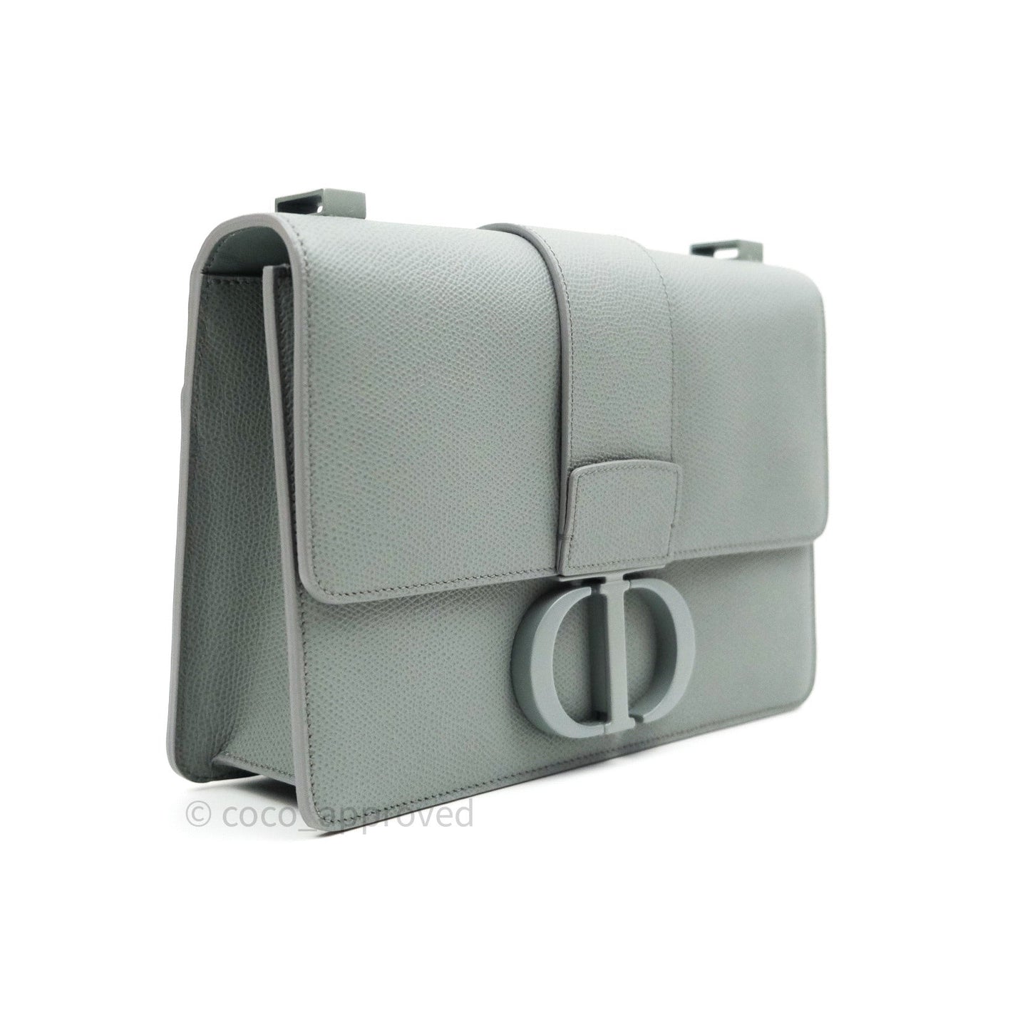 Christian Dior Grained Calfskin Montaigne Flap 30 Ultramatte Gray