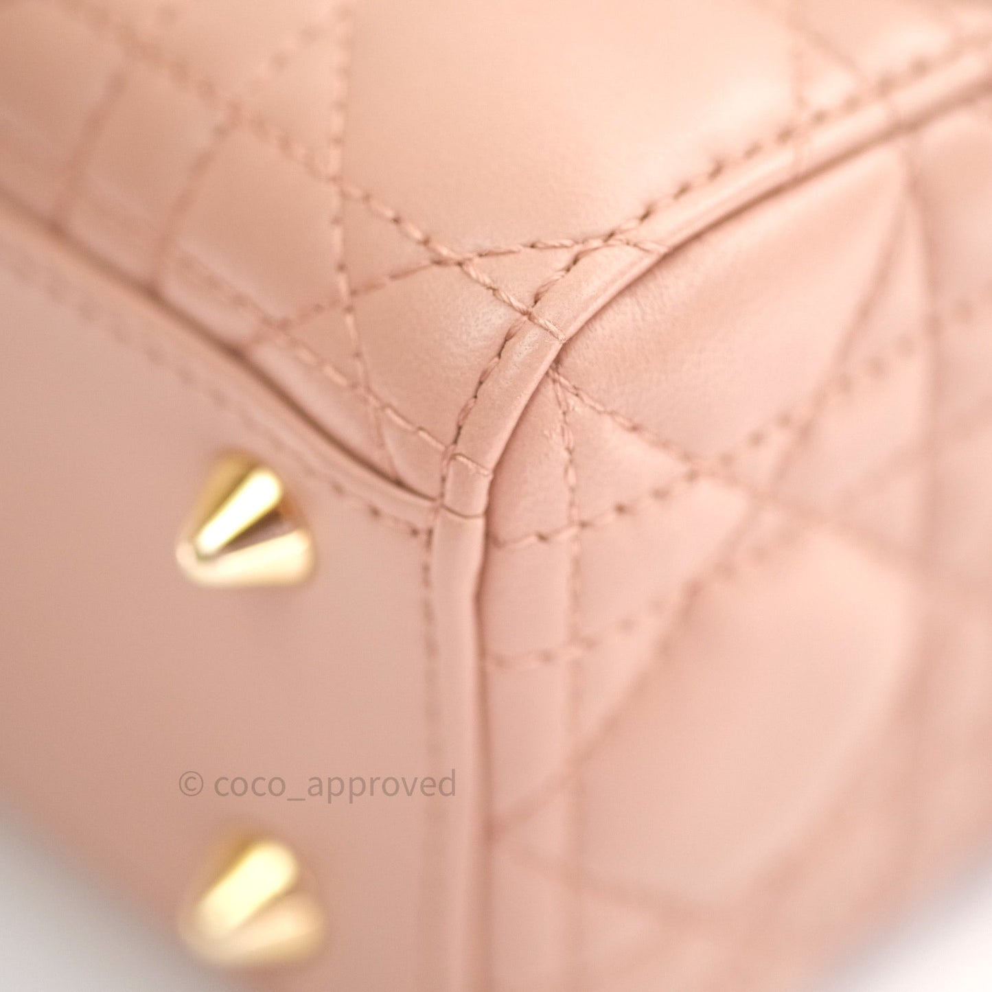 Christian Dior Lambskin My ABCDior Lady Dior Beige Gold Hardware