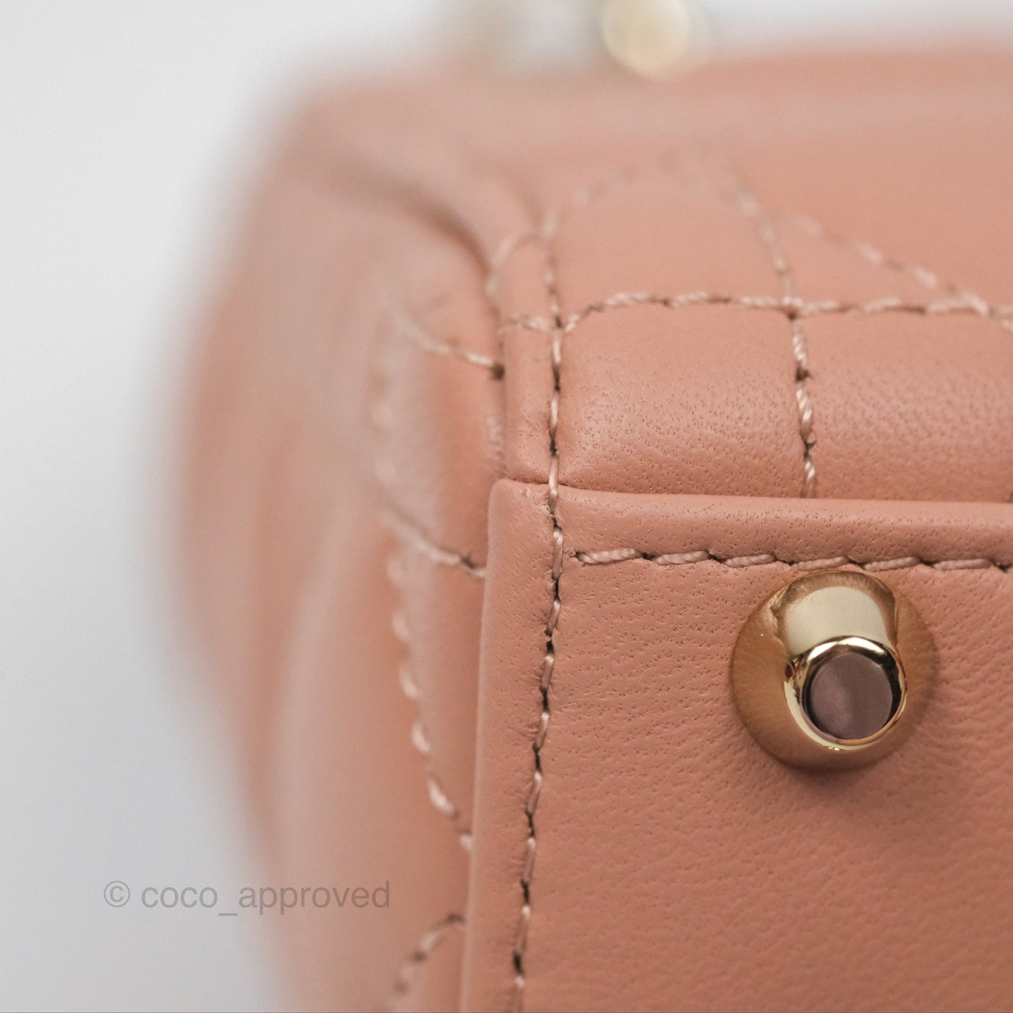 Christian Dior Micro Lady Dior Cannage Rose Des Vents Cannage Lambskin Gold Hardware