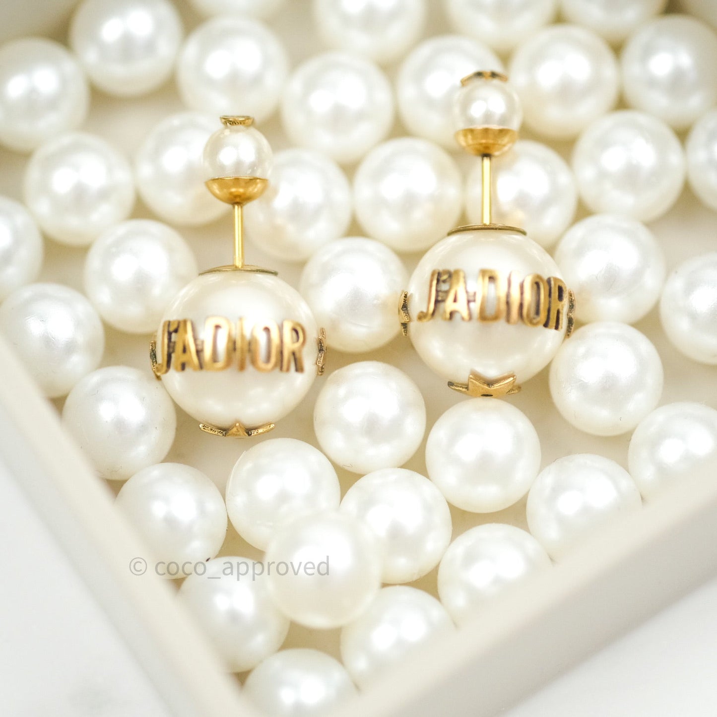 Christian Dior Pearl Mise En Dior Tribal J'adior Earrings Gold